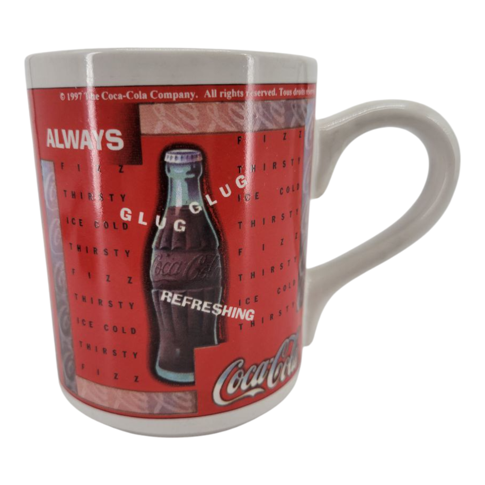 Coca Cola 1997 Gibson Vintage Always Refreshing Red Ceramic Coffee Mug