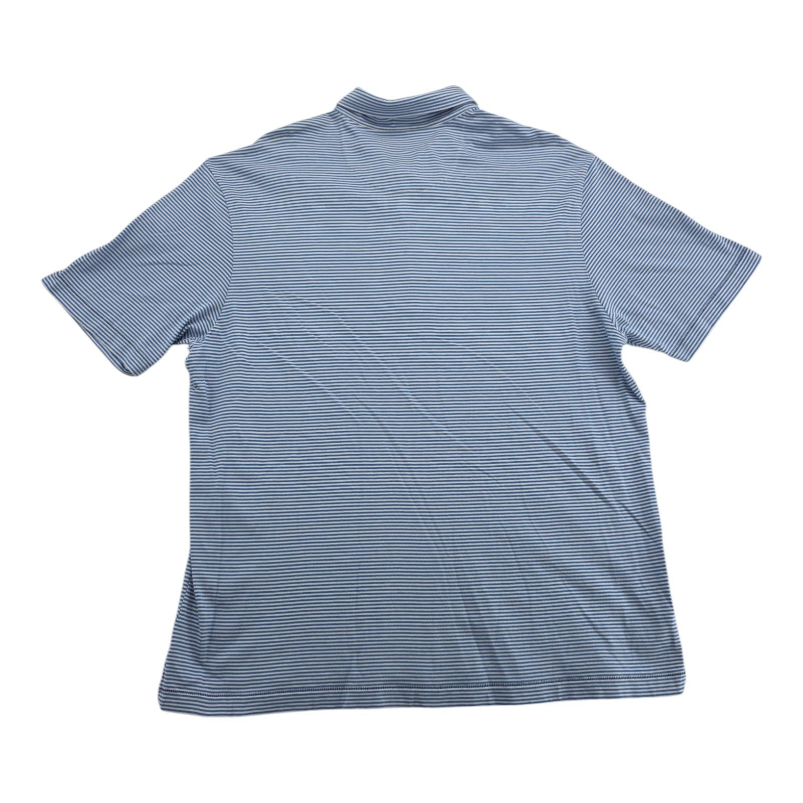 Tommy Bahama Polo Shirt Blue White Striped Cotton Relax Fit Men’s Size L