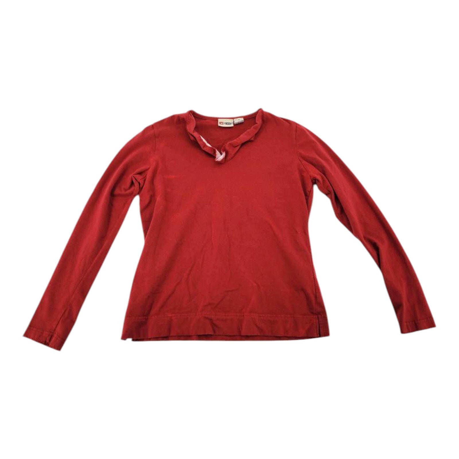 BCC Blues Red Long Sleeve Stretch Pullover Top Size M