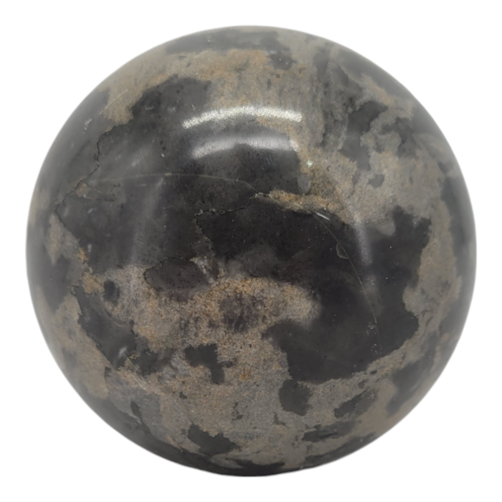 Vintage Stone Sphere Ball Orb 3" Granite Marble Heavy Glossy Polished