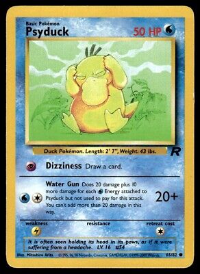 Pokemon TCG Team Rocket Psyduck 2000 Basic Common #65 Lightly Played Card