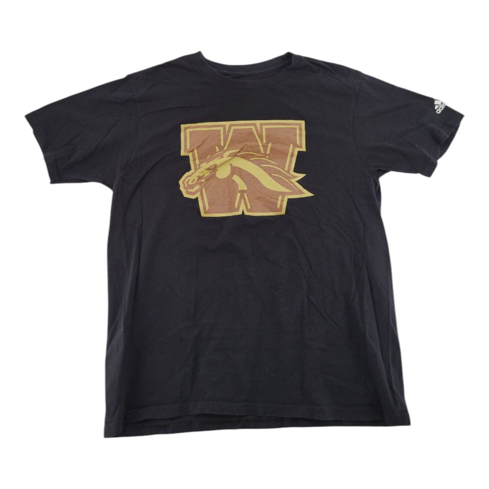 Adidas Western Michigan University Broncos Black T Shirt NCAA College Tee Size L