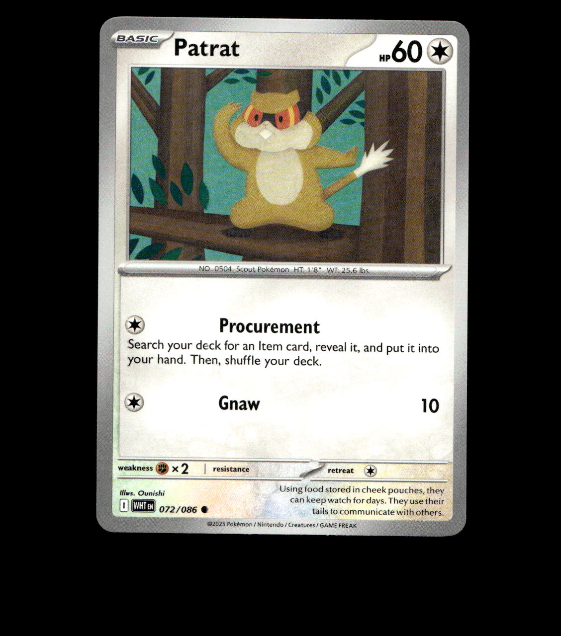 Patrat - 072/086 - White Flare - Near Mint Non Holo