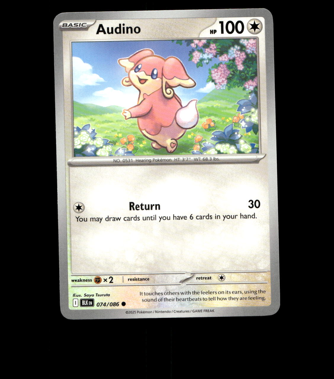 Audino - 074/086 - Black Bolt - Near Mint Non Holo