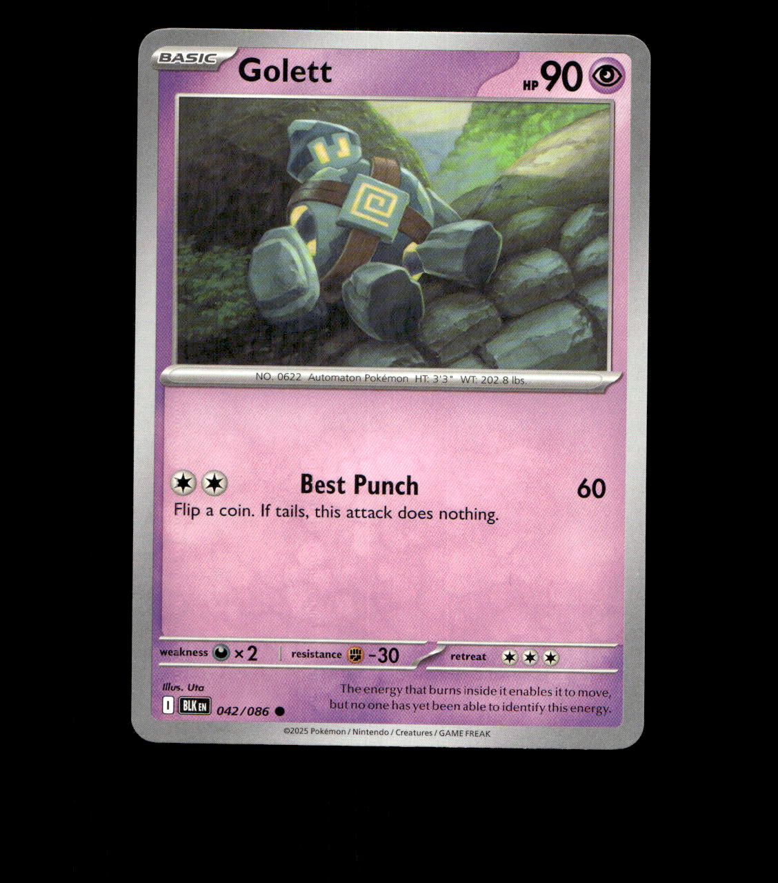 Golett - 042/086 - Black Bolt - Near Mint Non Holo