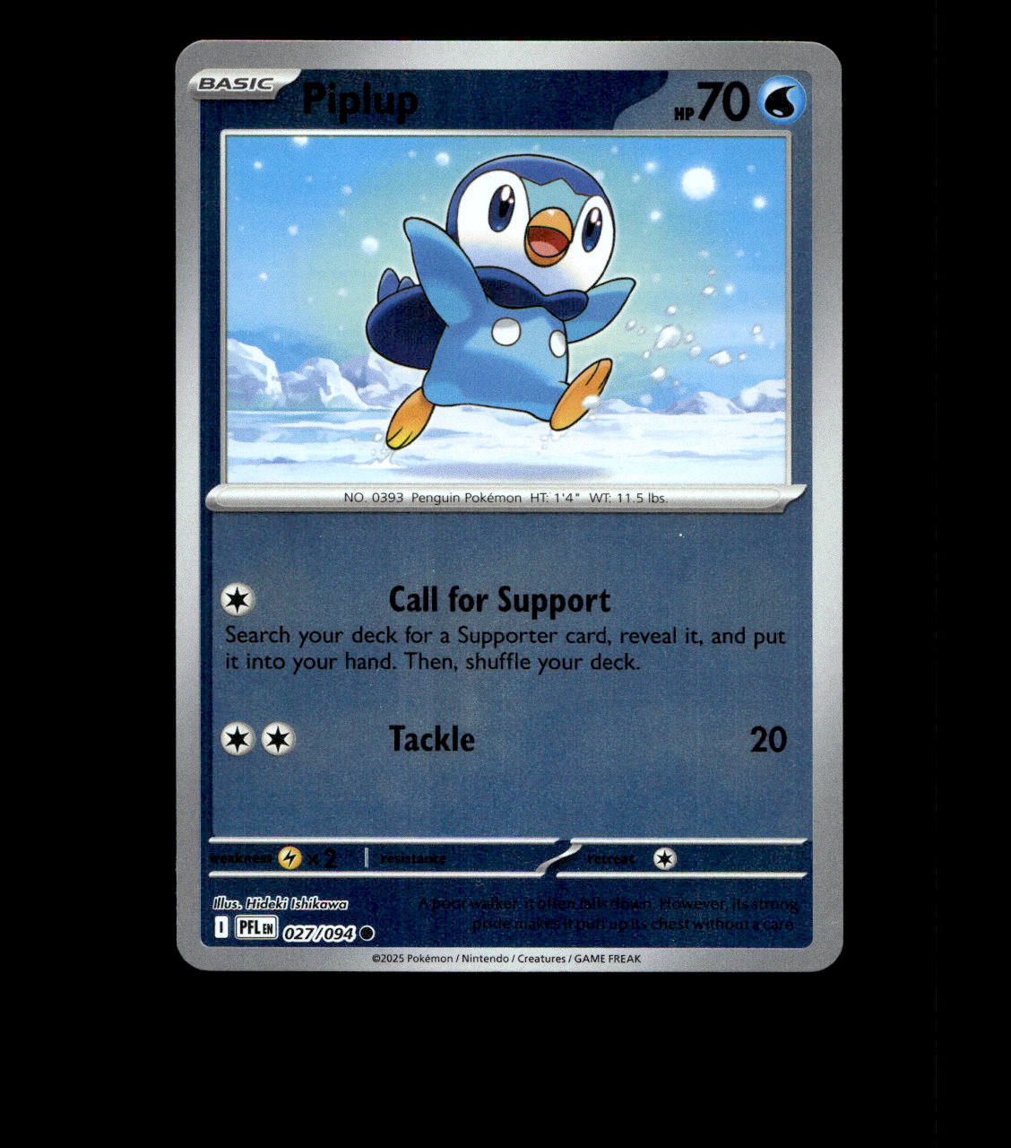Piplup - 027/094 - Phantasmal Flames - Reverse Holo Near Mint