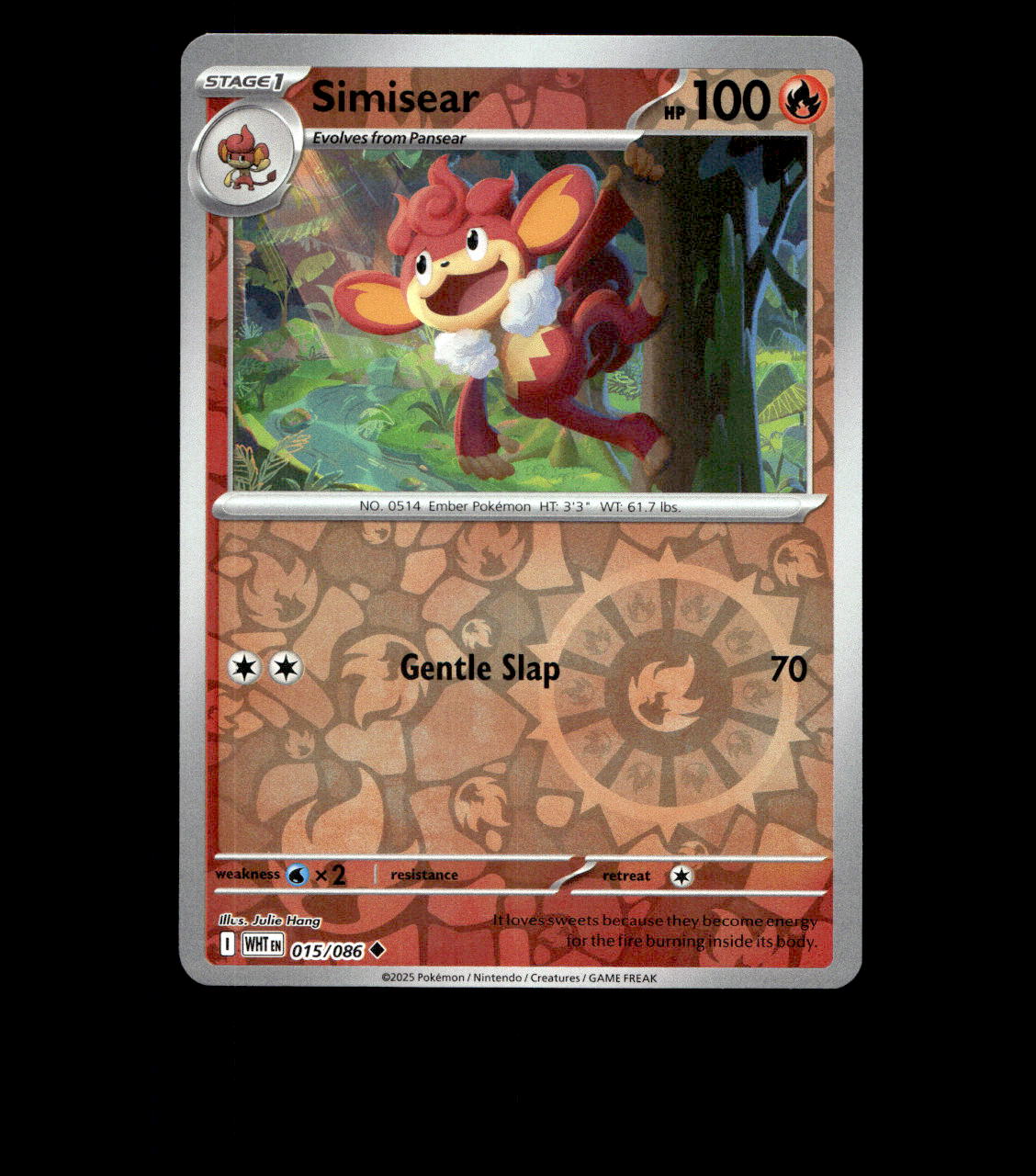 Simisear – 015/086 – White Flare – Reverse Holo – Near Mint