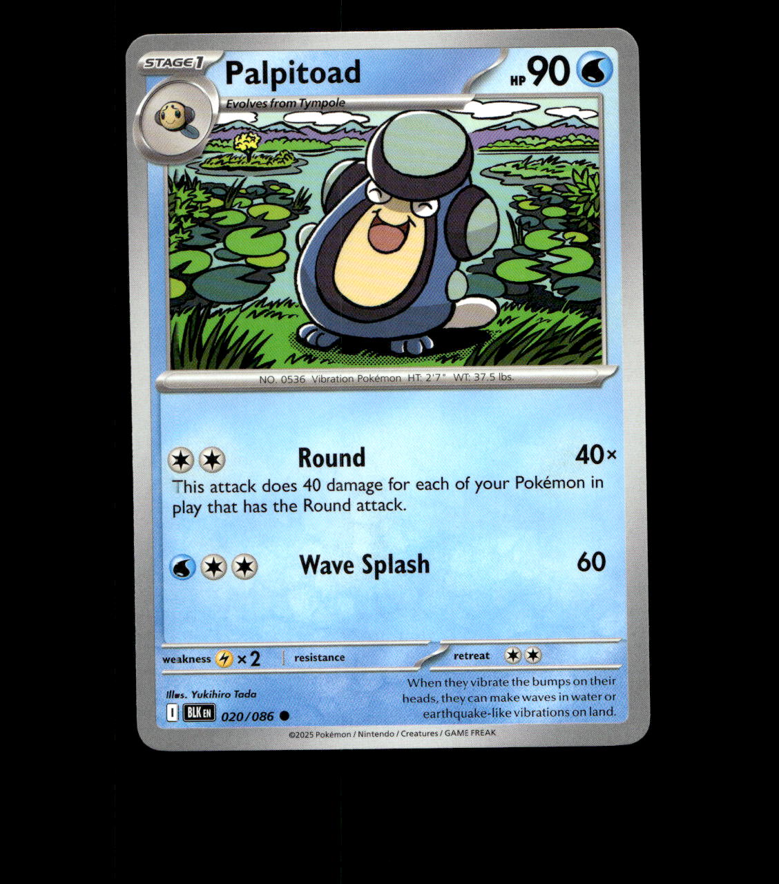 Palpitoad – 020/086 – Black Bolt – Near Mint