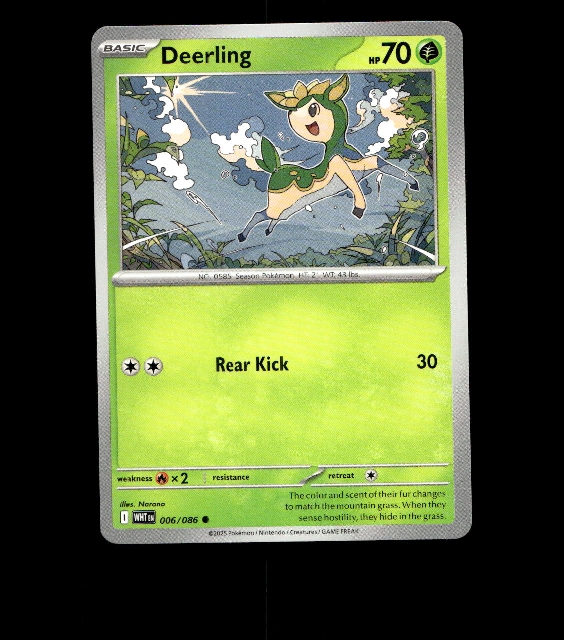 Deerling – 006/086 – White Flare – Near Mint