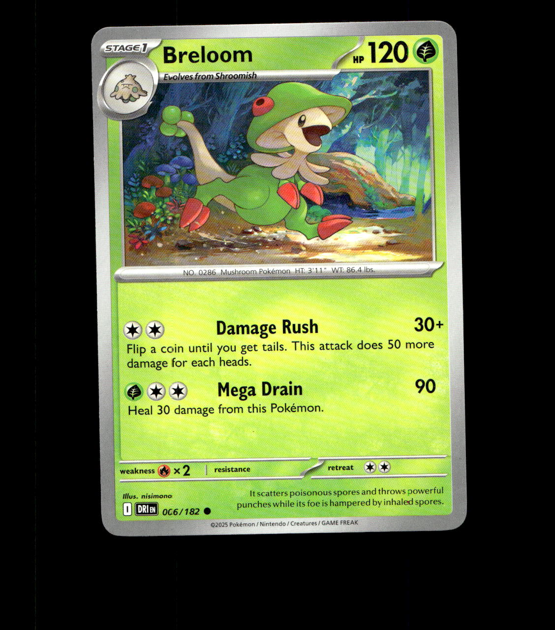 Breloom - 006/182 - Destined Rivals - Near Mint Non Holo