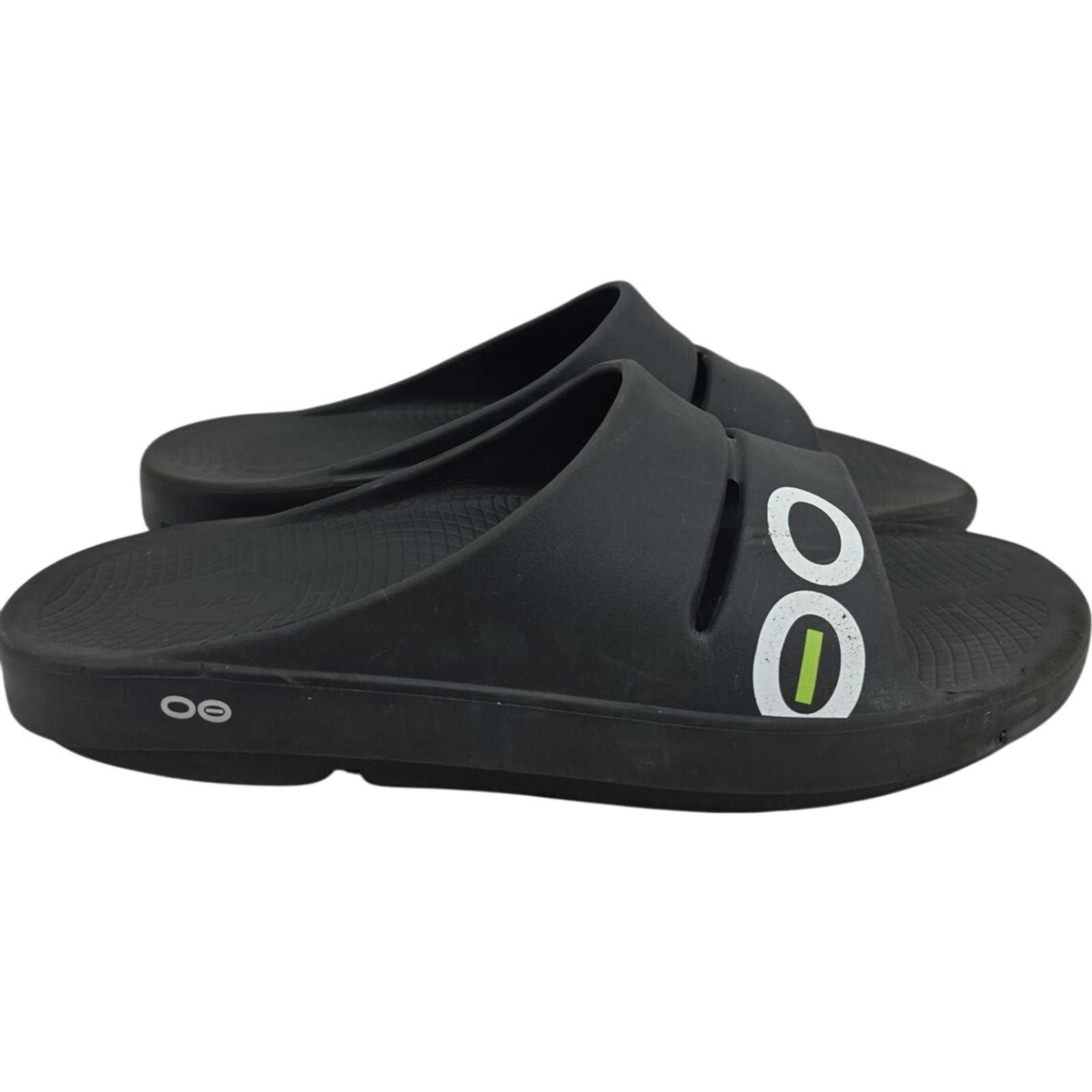 OOFOS OOahh Slide Sandals Black Size M13/W15 EU46 Recovery Comfort Footwear