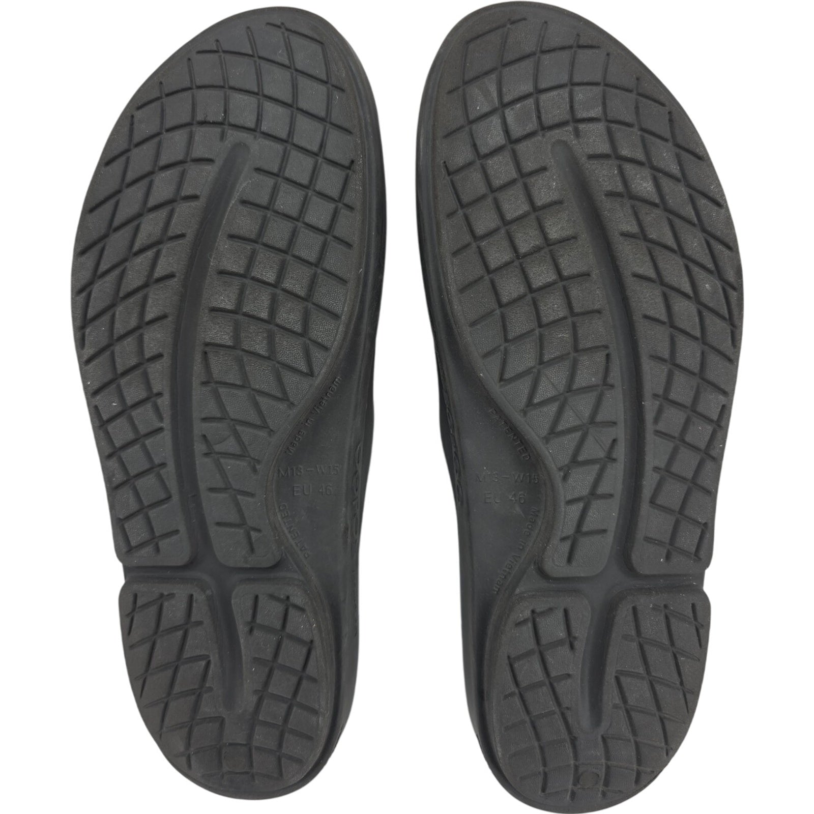 OOFOS OOahh Slide Sandals Black Size M13/W15 EU46 Recovery Comfort Footwear