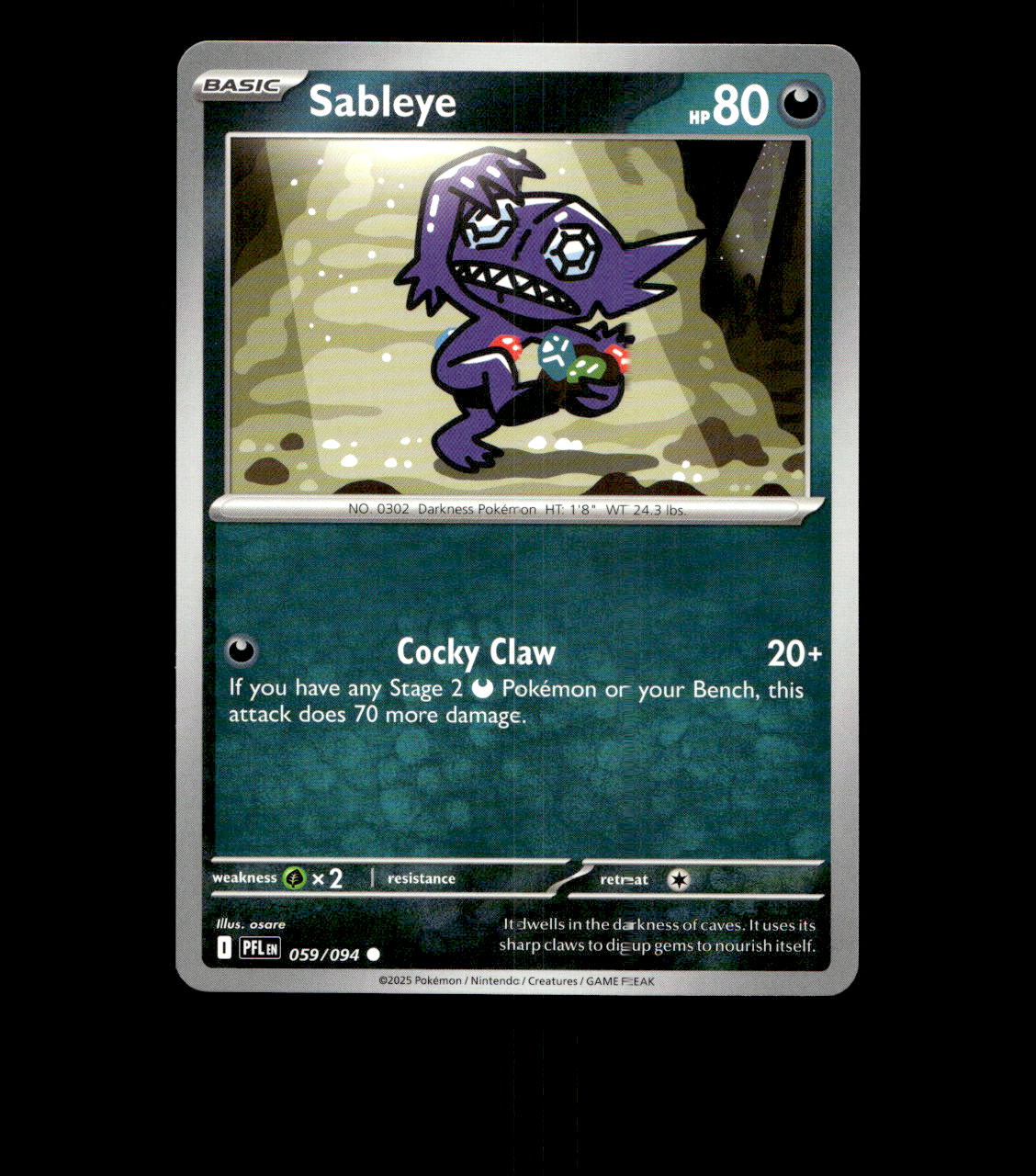 Sableye - 059/094 - Phantasmal Flames - Near Mint