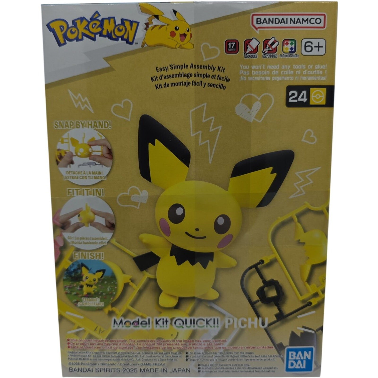 #24 Pichu Pokemon Bandai Hobby Pokemon Model Kit QUICK!! Snap Together Figure
