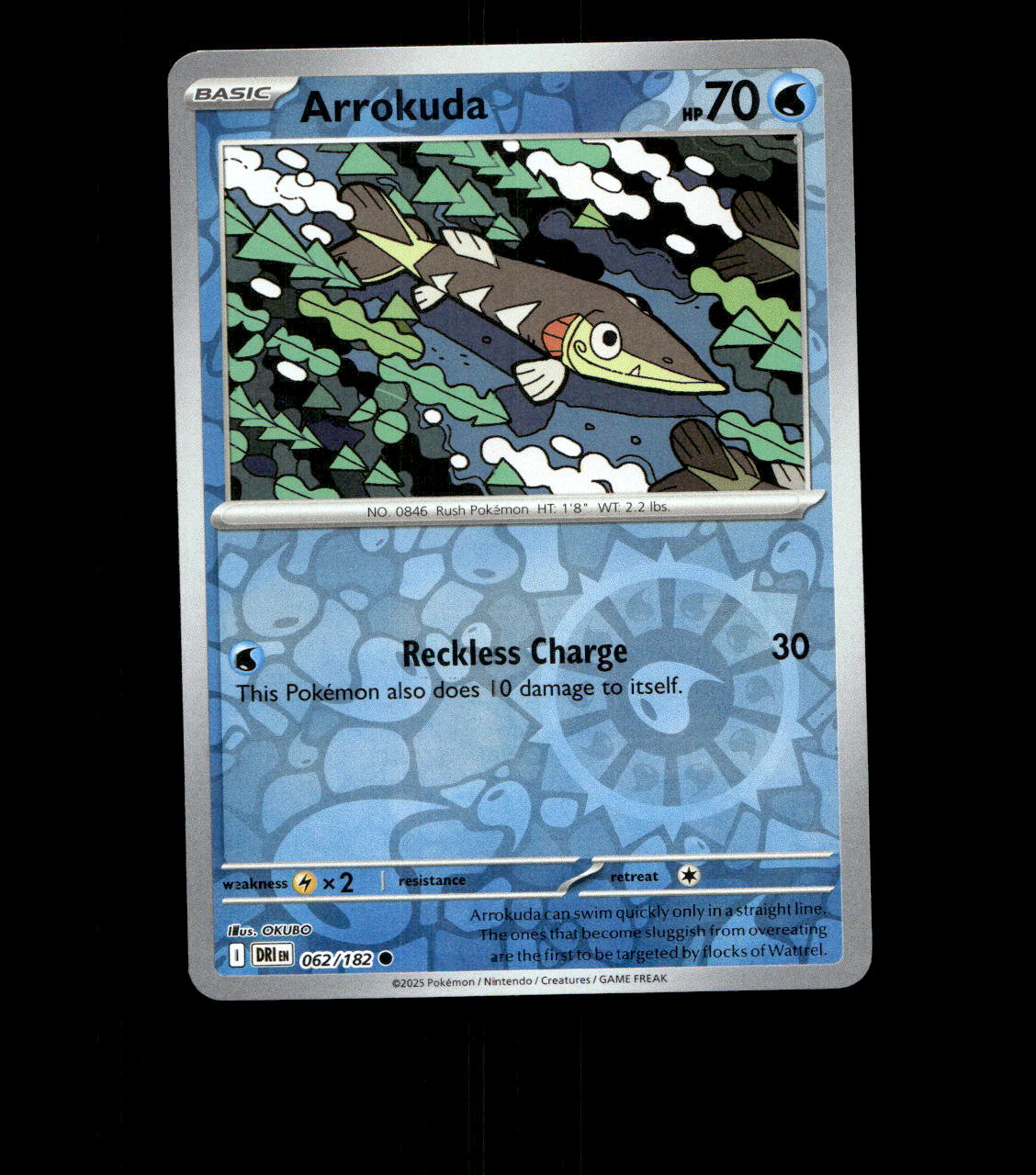 Arrokuda - 062/182 - Destined Rivals - Reverse Holo Near Mint