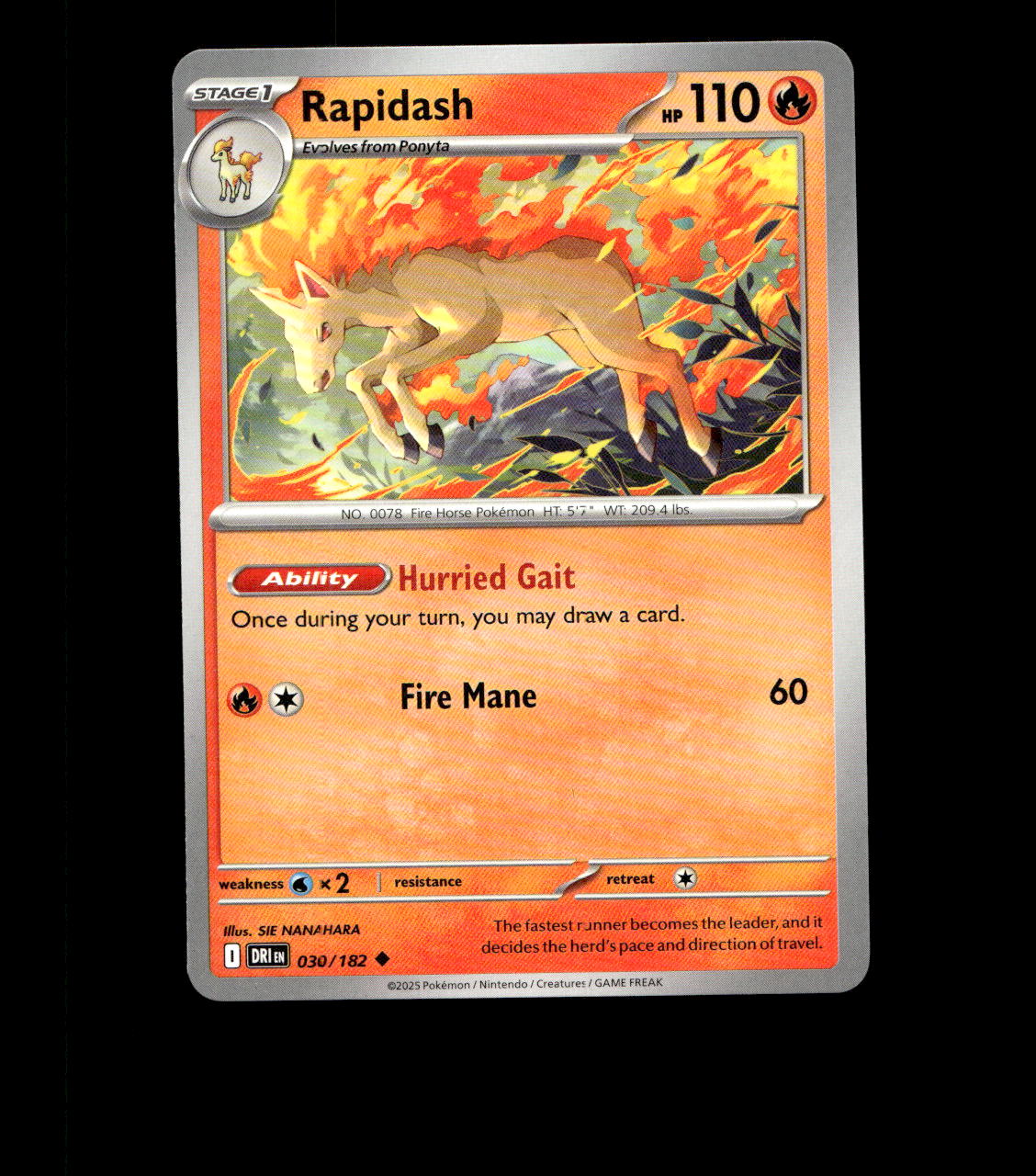 Rapidash - 030/182 - Destined Rivals - Near Mint Non Holo