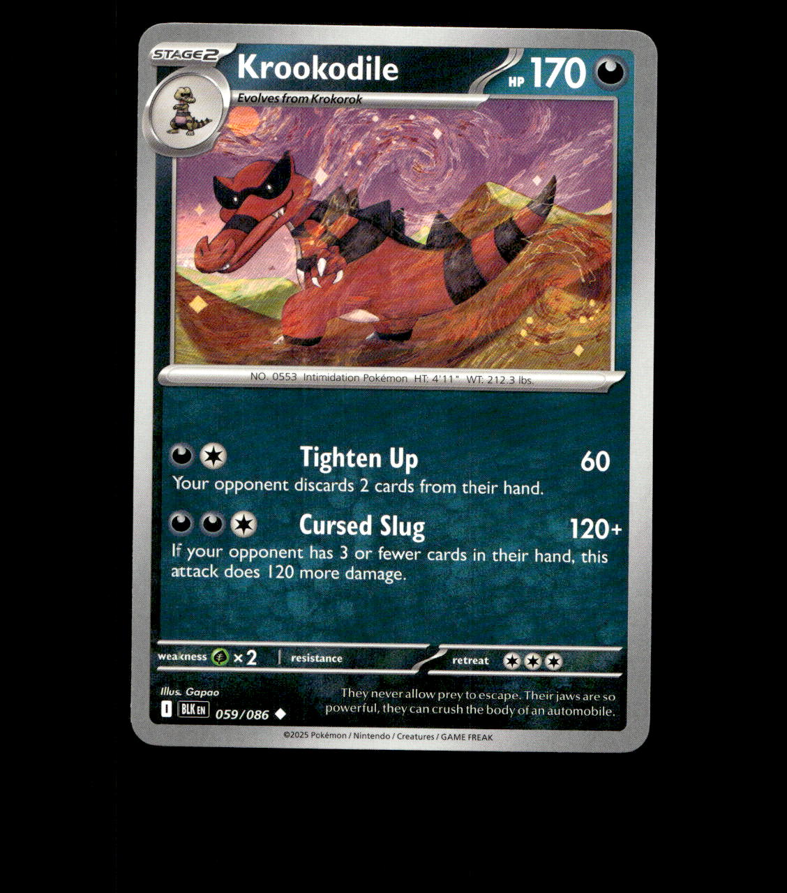 Krookodile - 059/086 - Black Bolt - Near Mint Non Holo