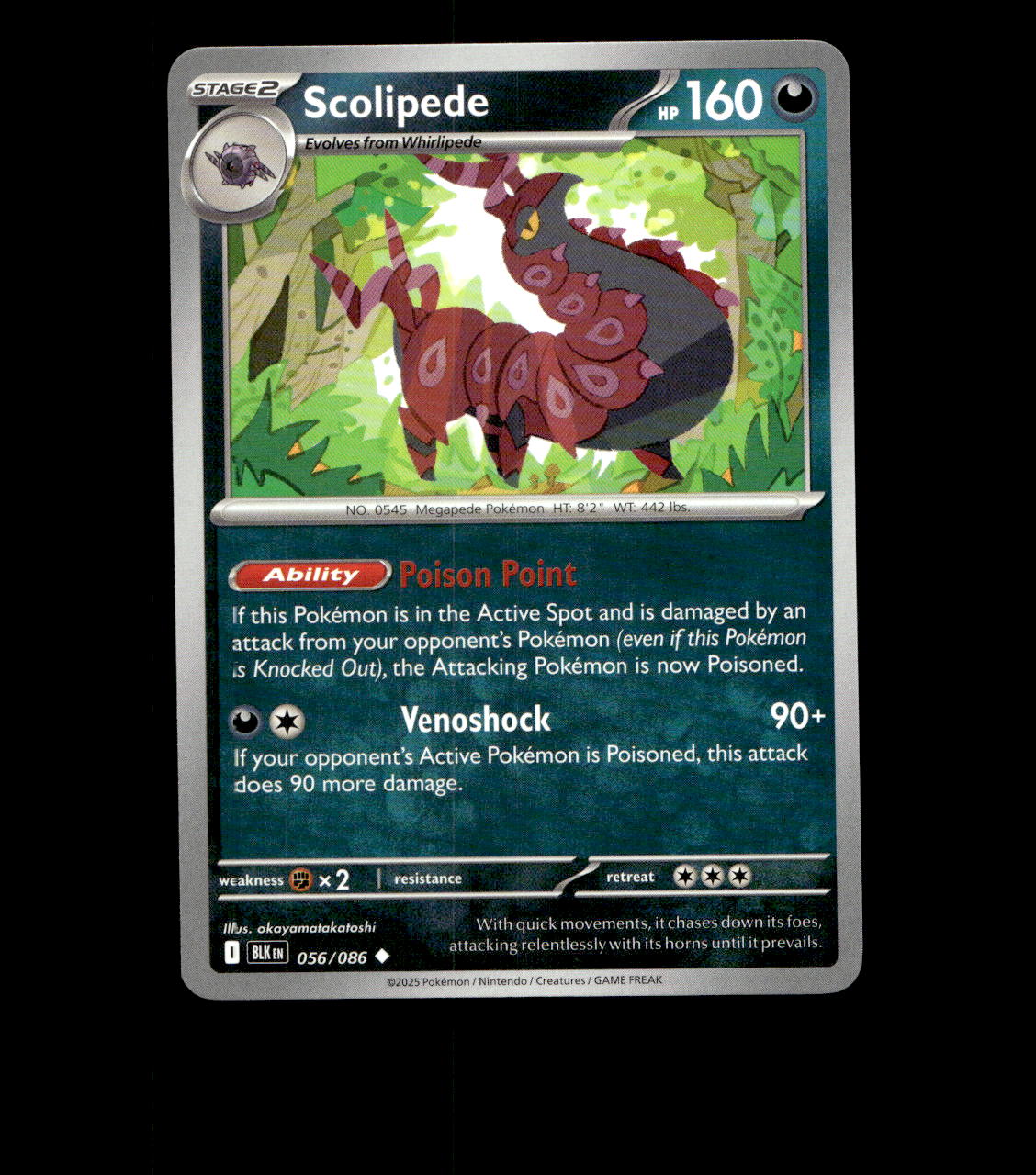 Scolipede - 056/086 - Black Bolt - Near Mint Non Holo
