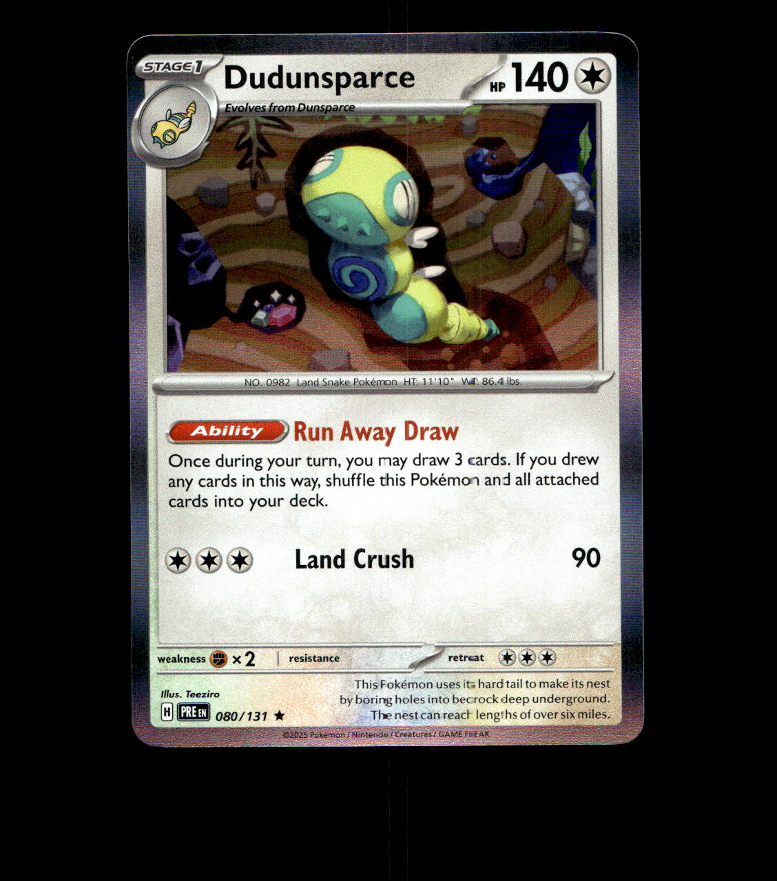 Dudunsparce - 080/131 - Prismatic Evolutions - Holo Near Mint