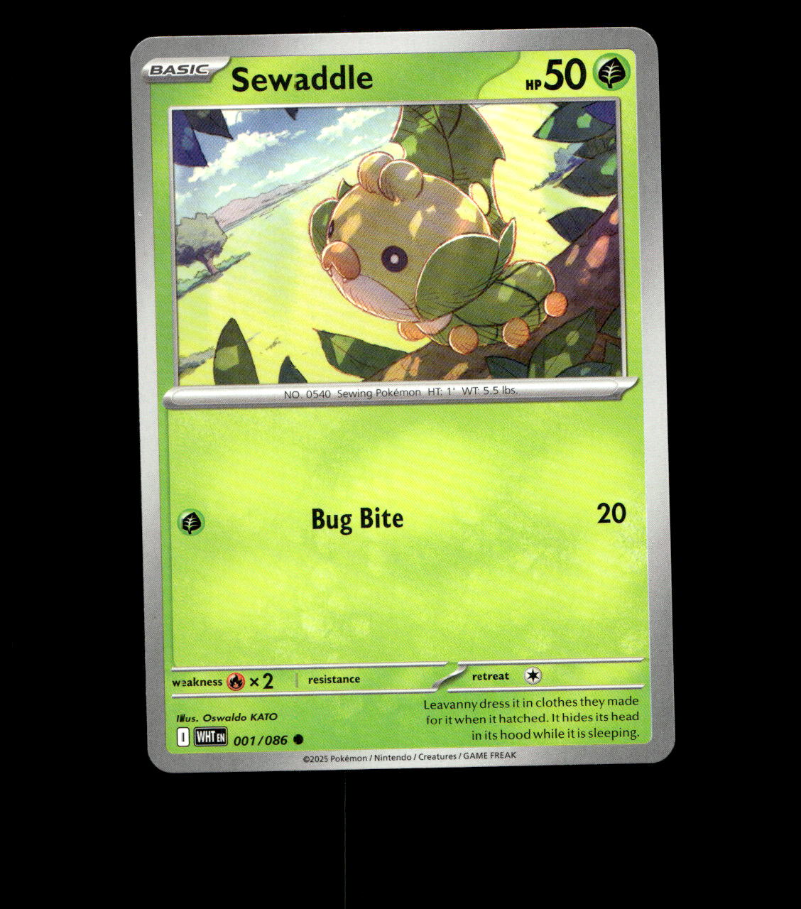 Sewaddle – 001/086 – White Flare – Normal – Near Mint