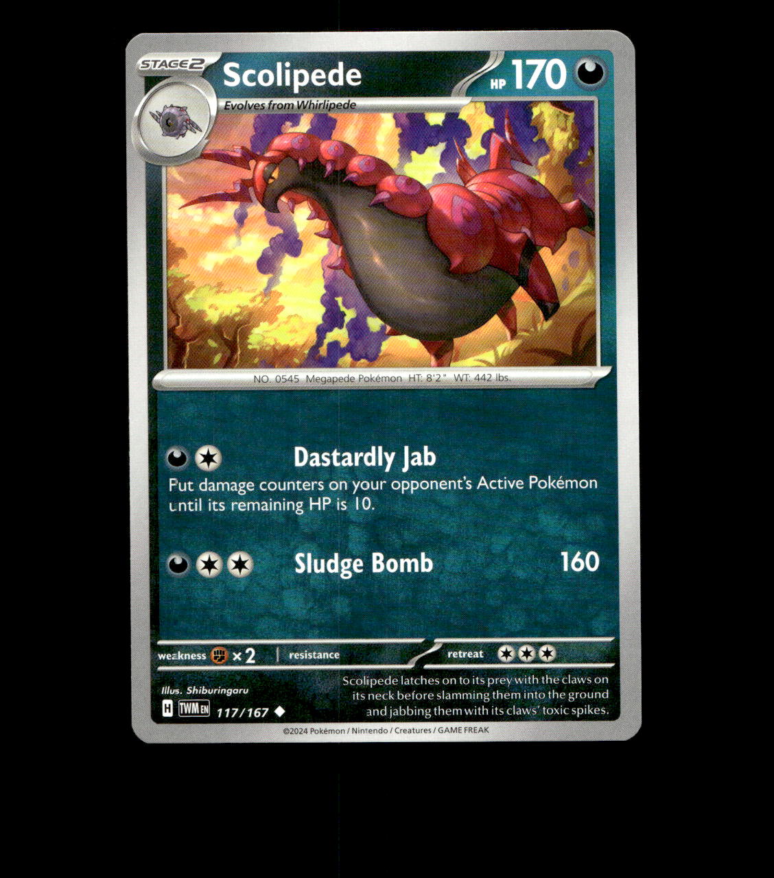 Scolipede – 117/167 – Twilight Masquerade – Normal – Near Mint