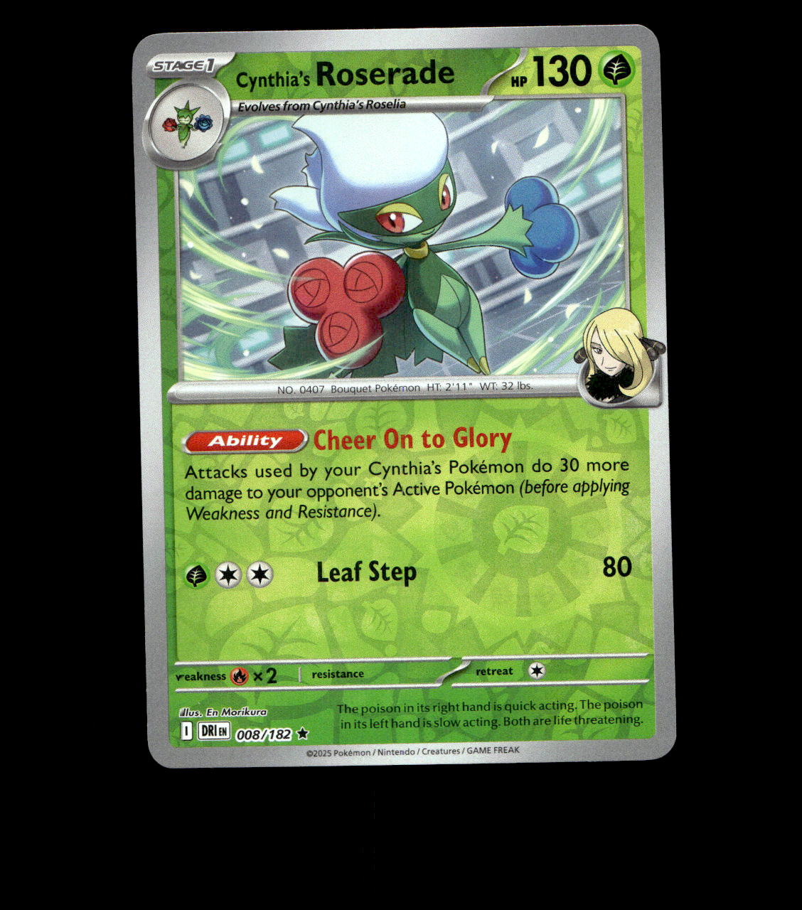 Cynthia’s Roserade – 008/182 – Destined Rivals – Reverse Holo – Near Mint