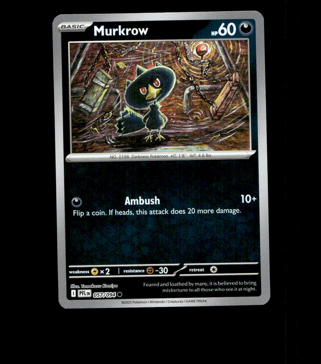 Murkrow – 057/094 – Phantasmal Flames – Reverse Holo Near Mint