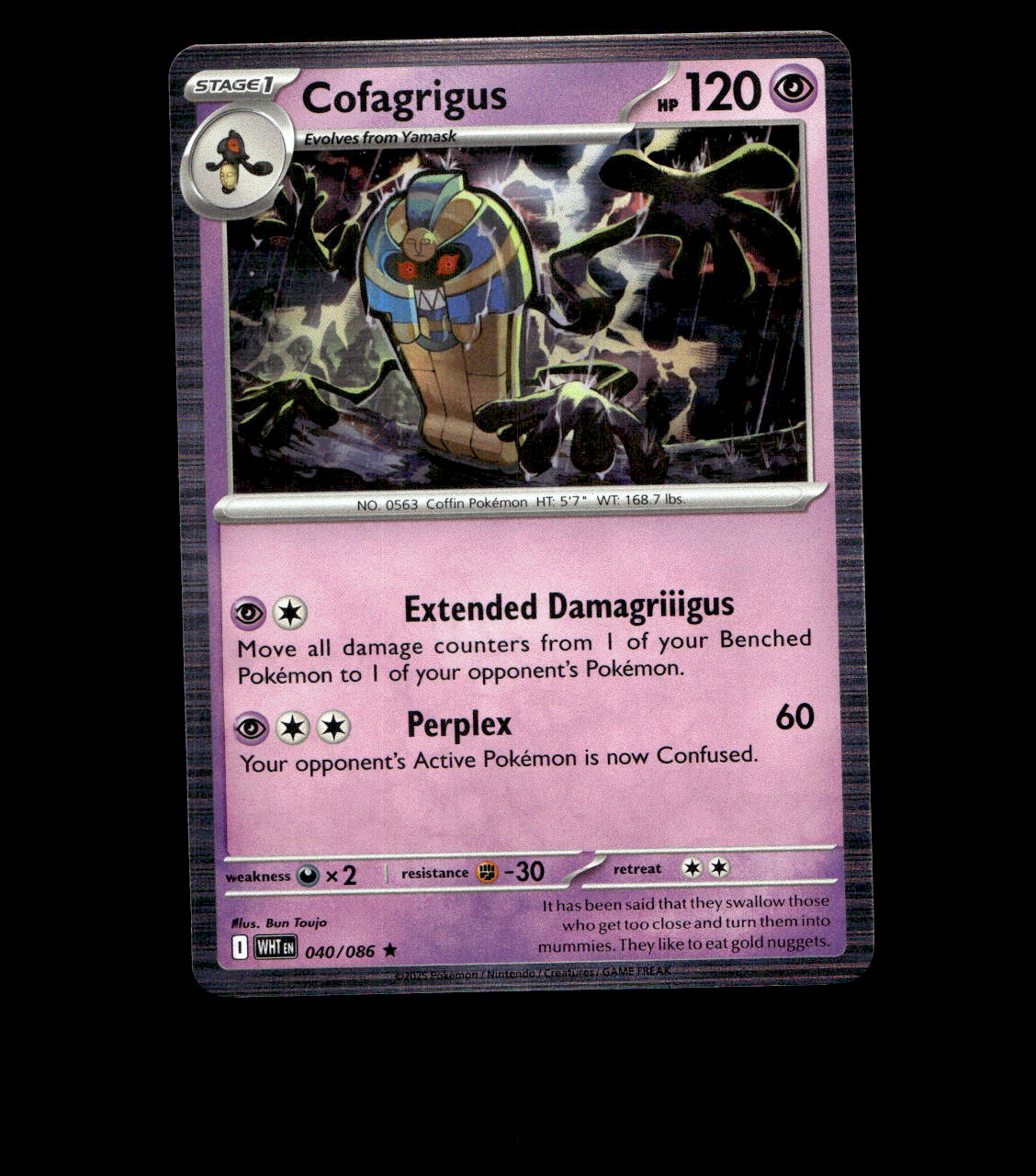 Cofagrigus – 040/086 – White Flare – Holo – Near Mint
