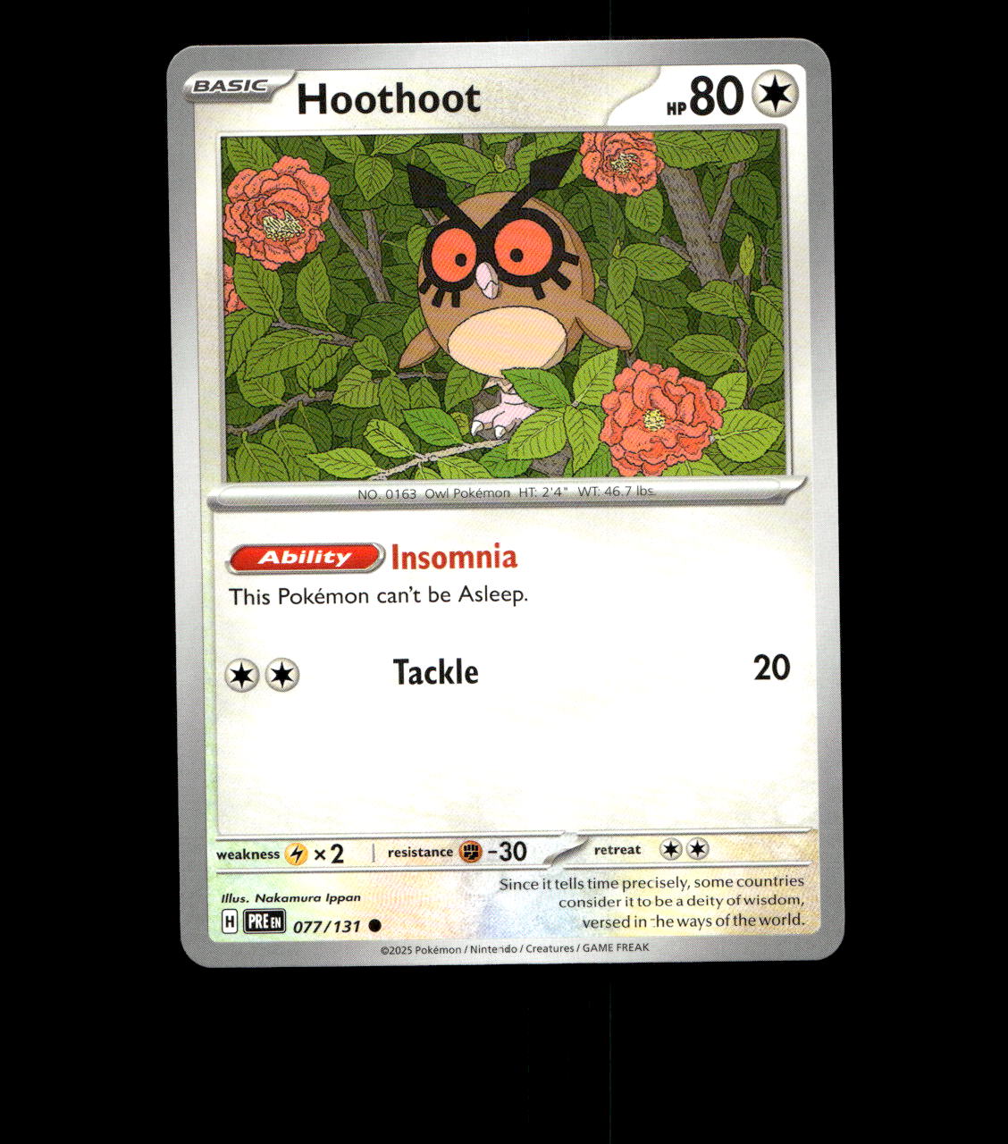 Hoothoot – 077/131 – Prismatic Evolution – Near Mint