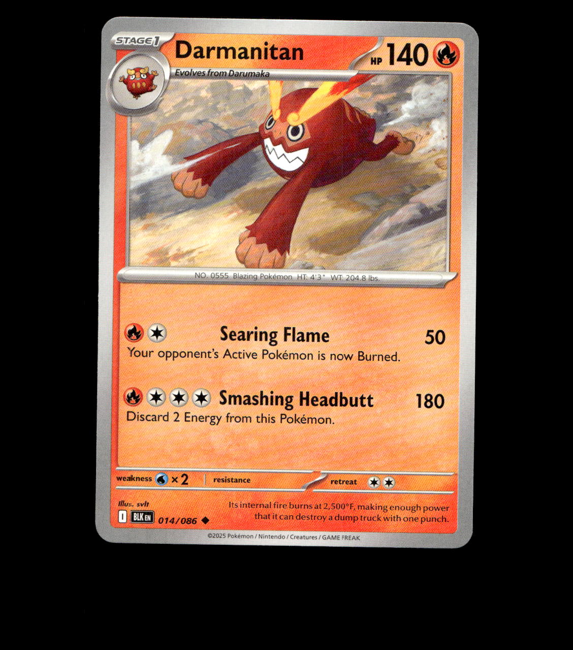 Darmanitan – 014/086 – Black Bolt – Normal – Near Mint