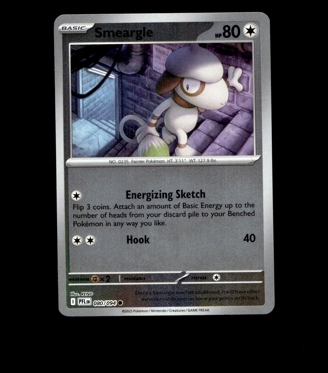 Smeargle – 080/094 – Phantasmal Flames – Reverse Holo Near Mint