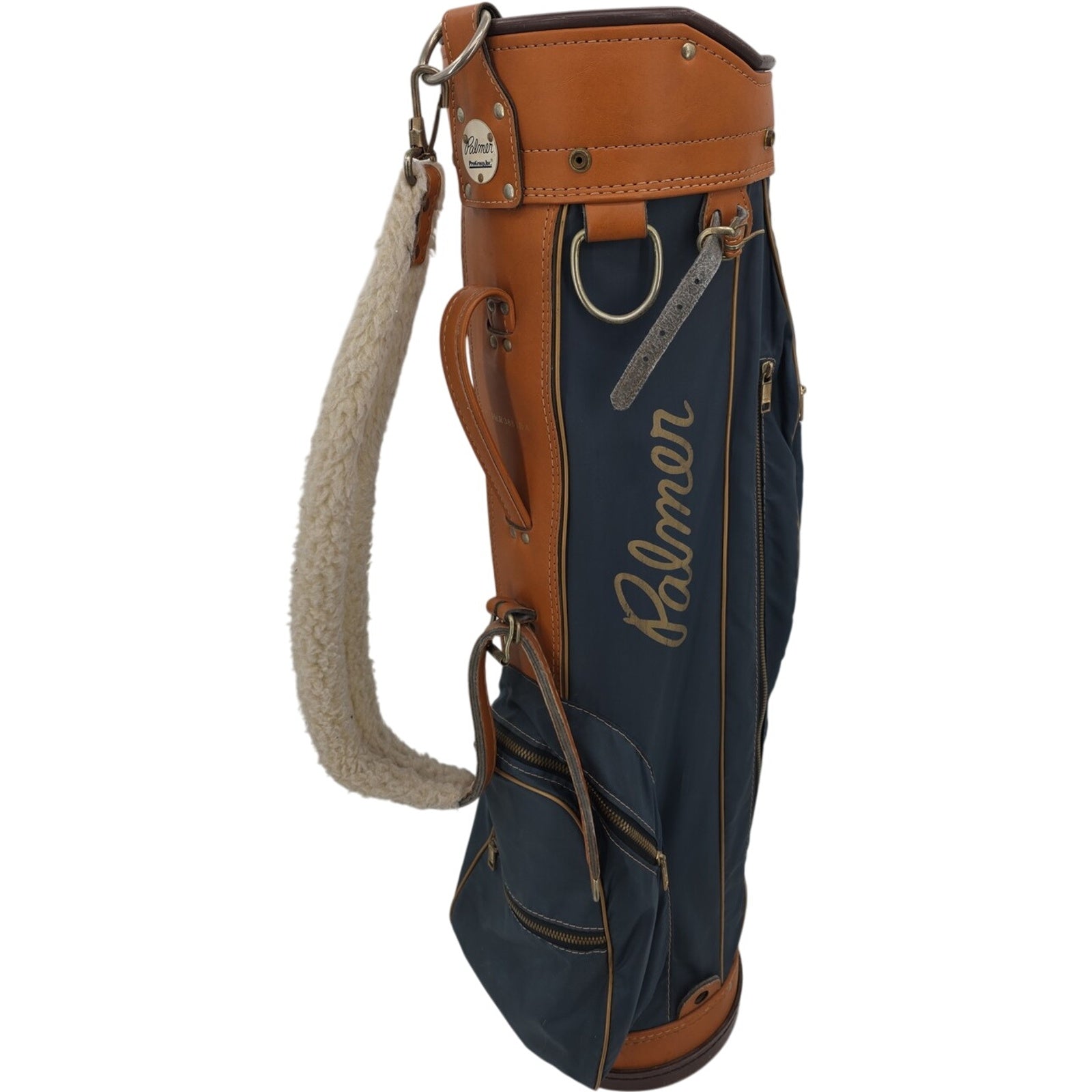 Palmer ProGroup Inc Six Divider Nylon And Leather Blue And Brown Golf Cart Bag