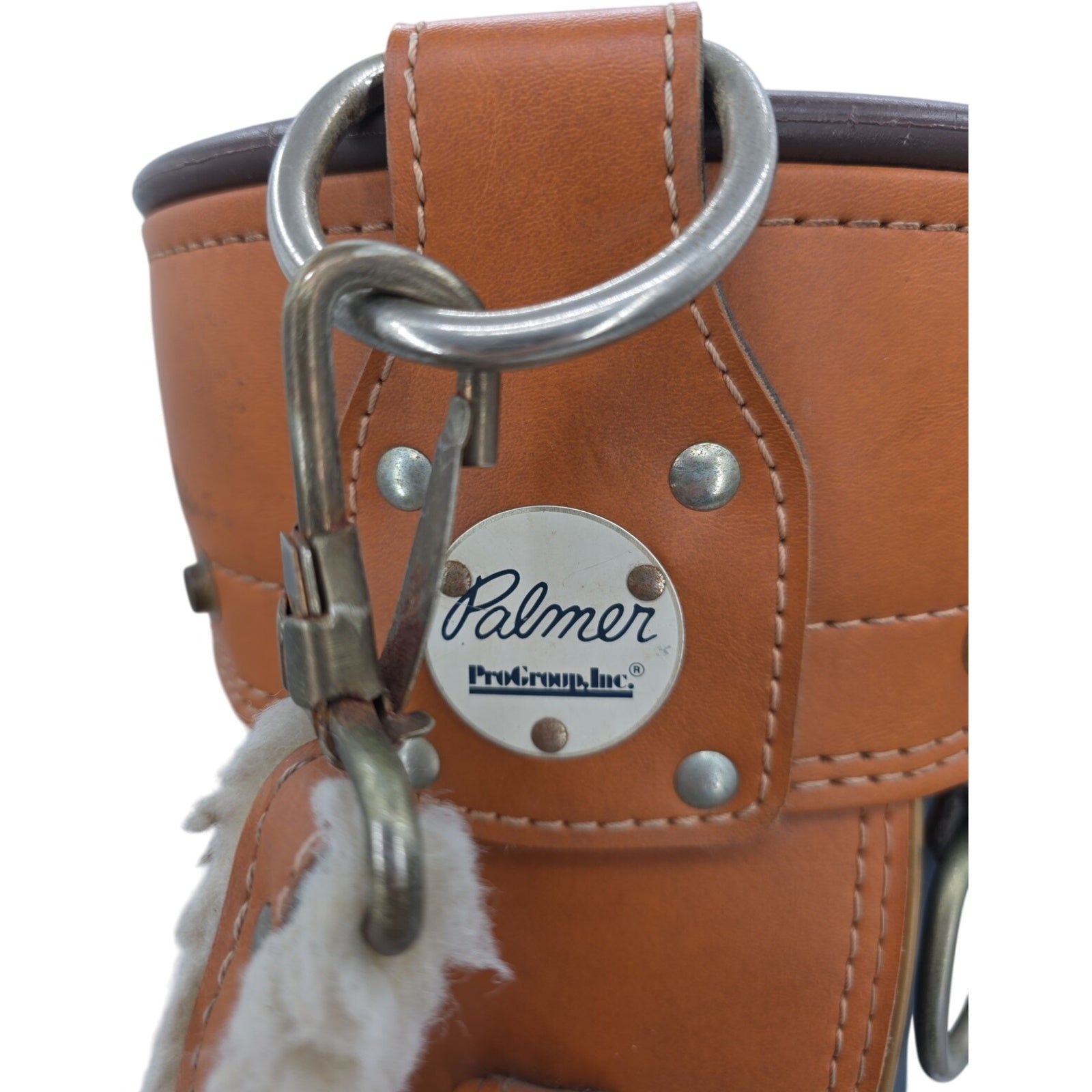 Palmer ProGroup Inc Six Divider Nylon And Leather Blue And Brown Golf Cart Bag