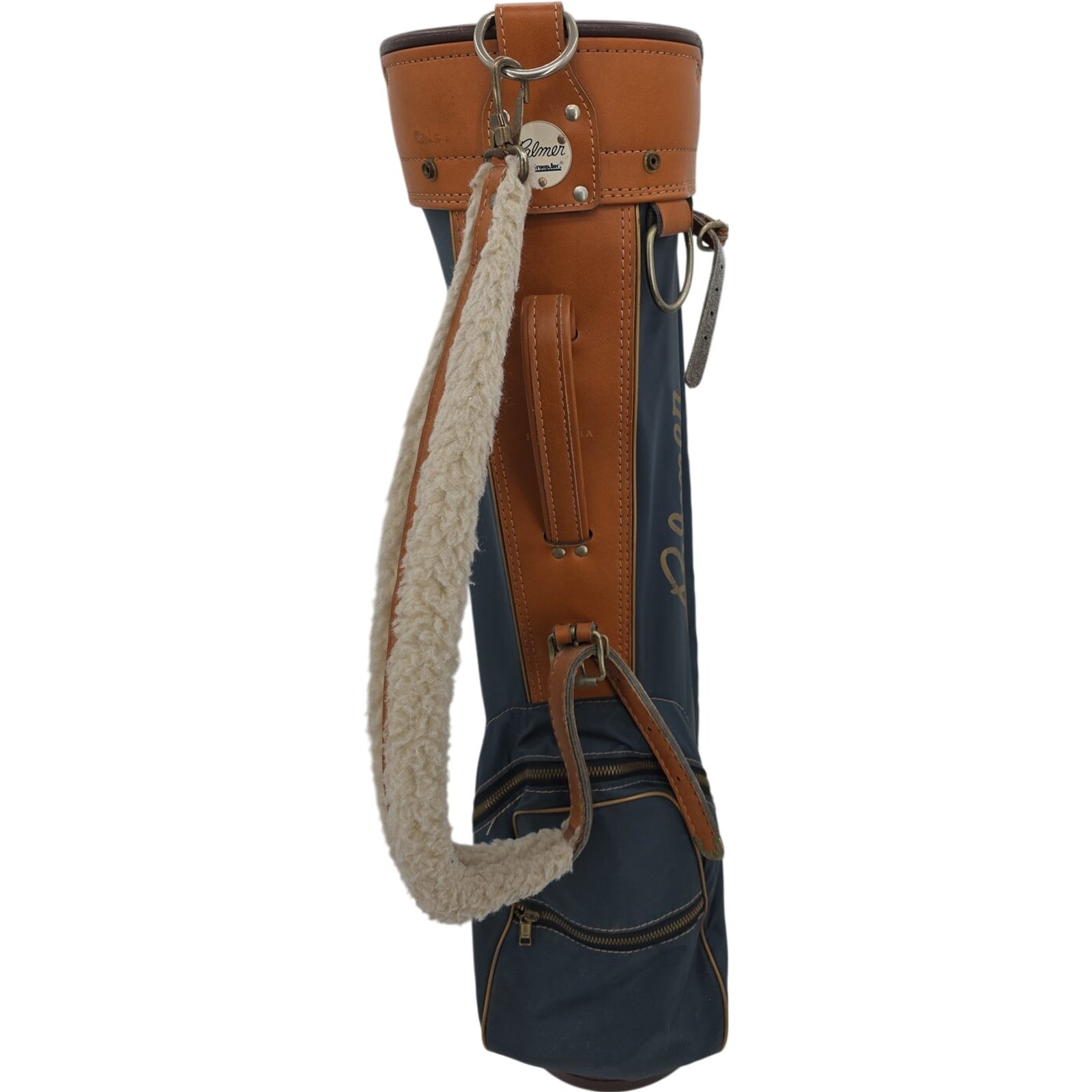 Palmer ProGroup Inc Six Divider Nylon And Leather Blue And Brown Golf Cart Bag