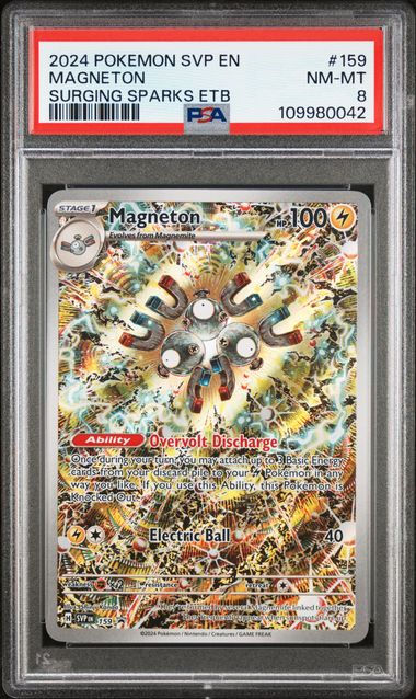 2024 POKEMON SVP EN-SV BLACK STAR PROMO #159 MAGNETON PSA 8