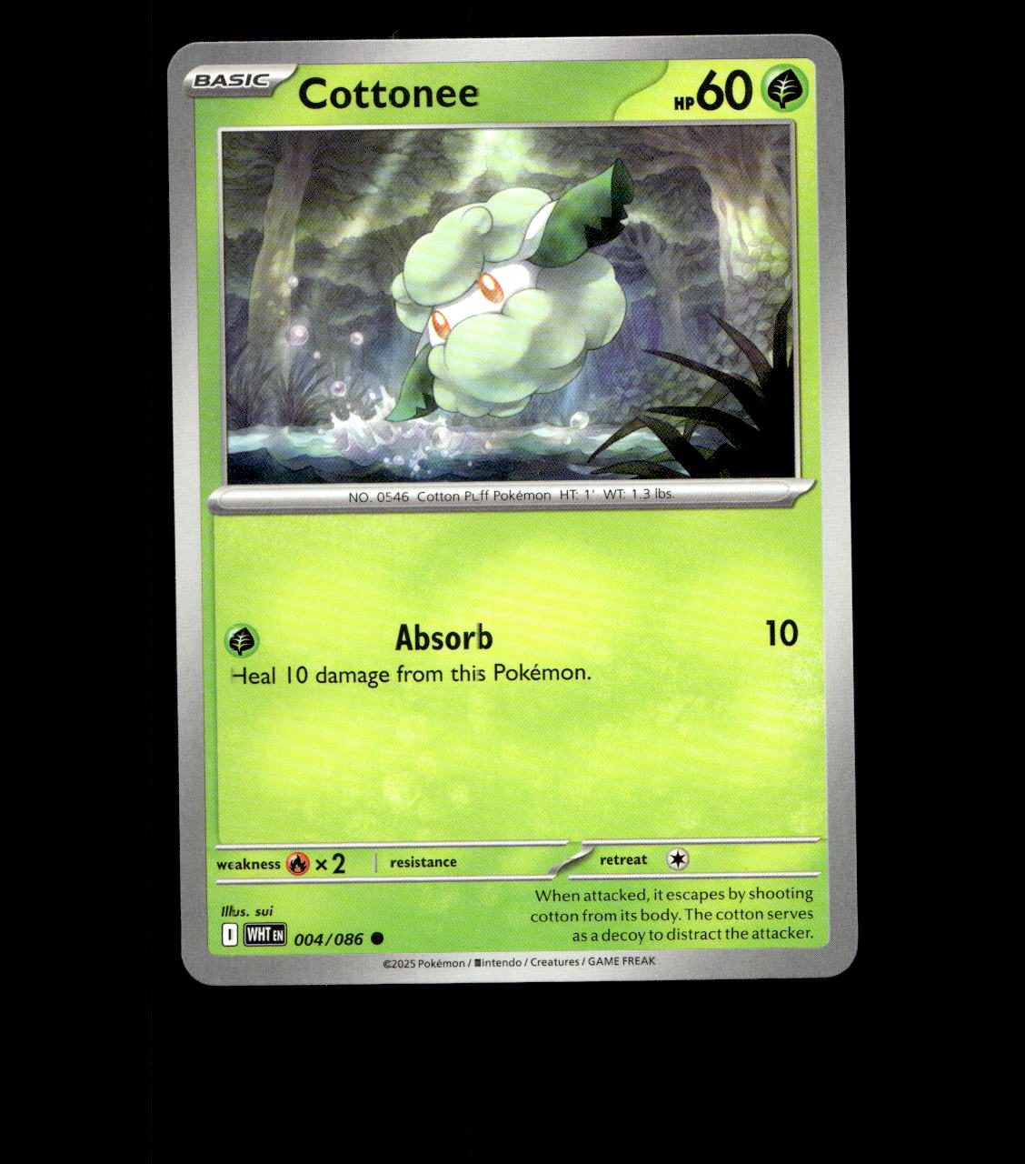 Cottonee – 004/086 – White Flare – Normal – Near Mint