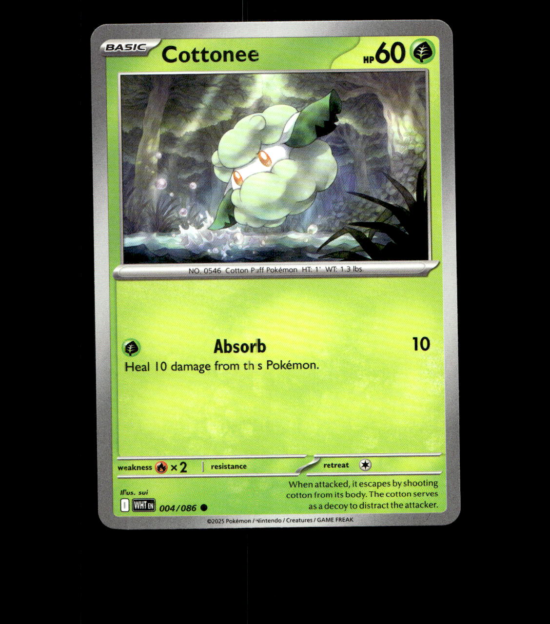 Cottonee – 004/086 – White Flare – Normal – Near Mint