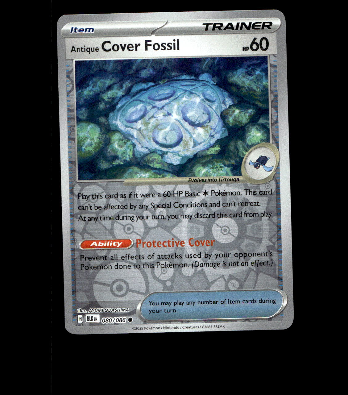 Antique Cover Fossil – 080/086 – Black Bolt – Reverse Holo – Near Mint