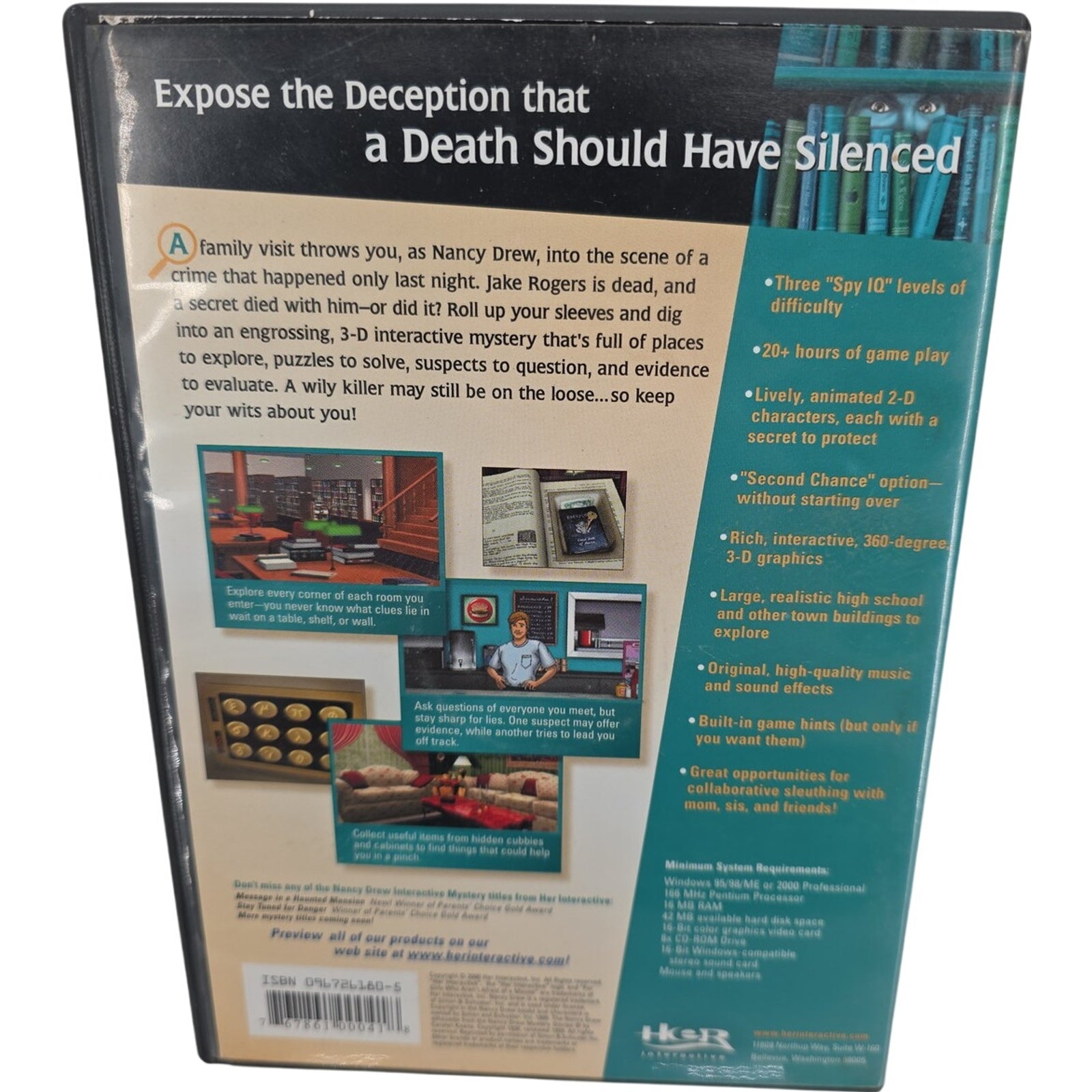 Nancy Drew Secrets Can Kill PC CD-ROM Mystery Adventure Game Tested & Working