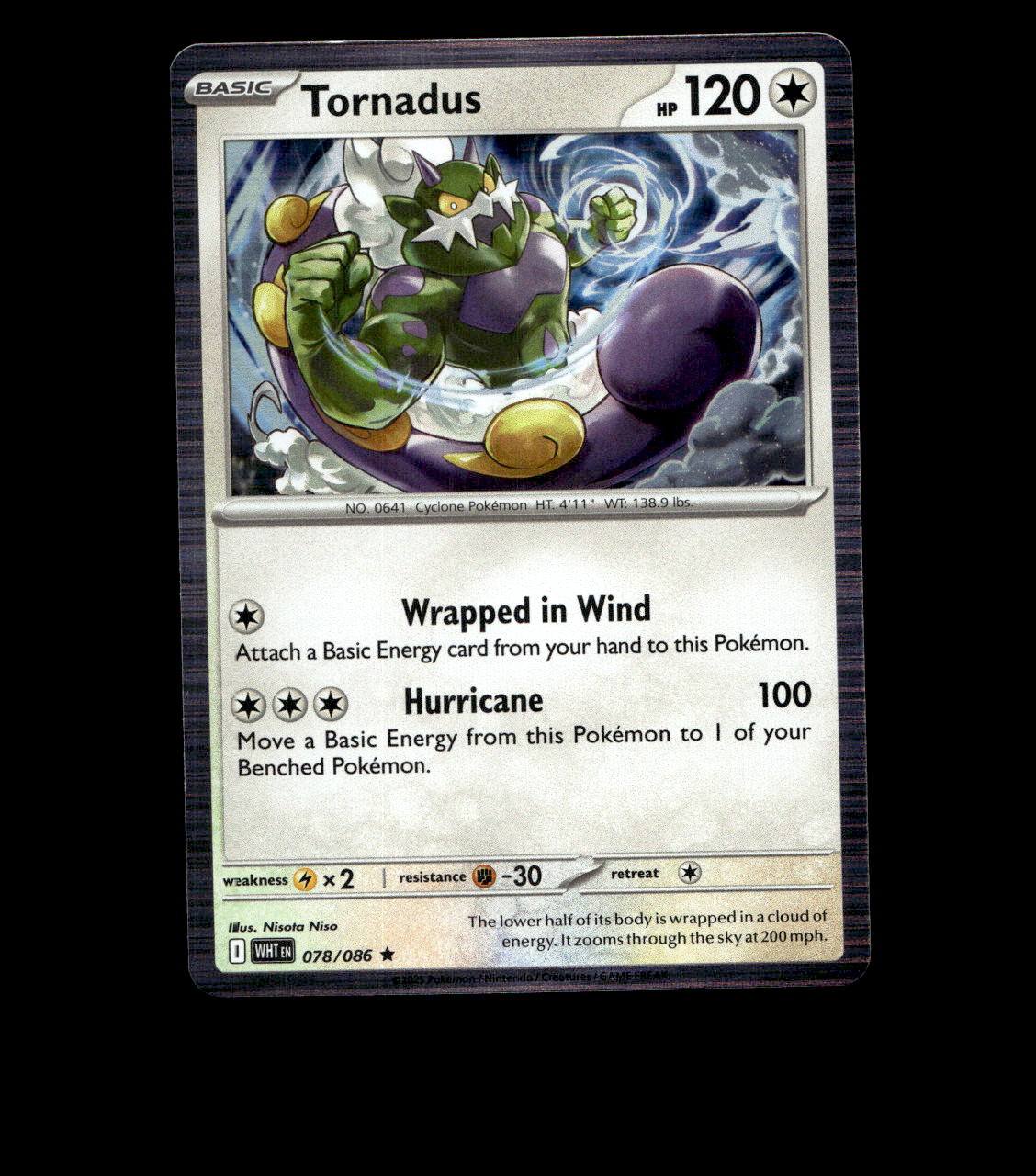 Tornadus – 078/086 – White Flare – Holo – Near Mint
