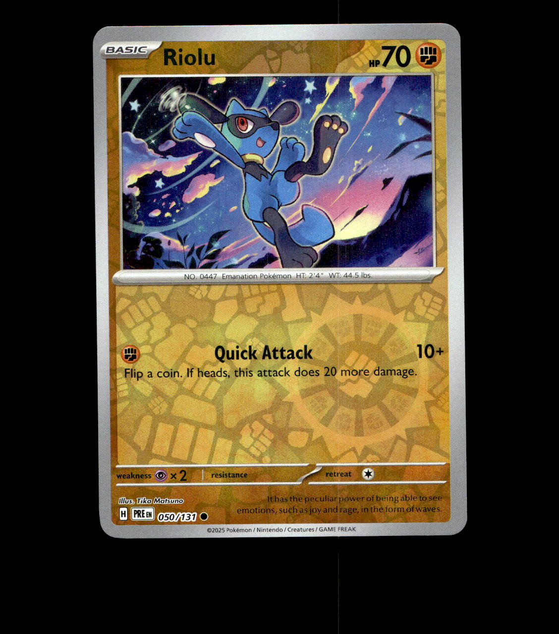 Riolu - 050/131 - Prismatic Evolutions - Near Mint Reverse Holofoil