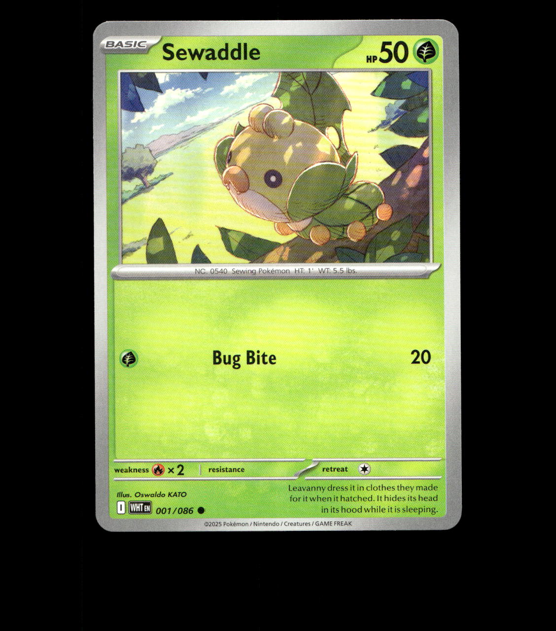 Sewaddle - 001/086 - White Flare - Near Mint Pokemon Card TCG