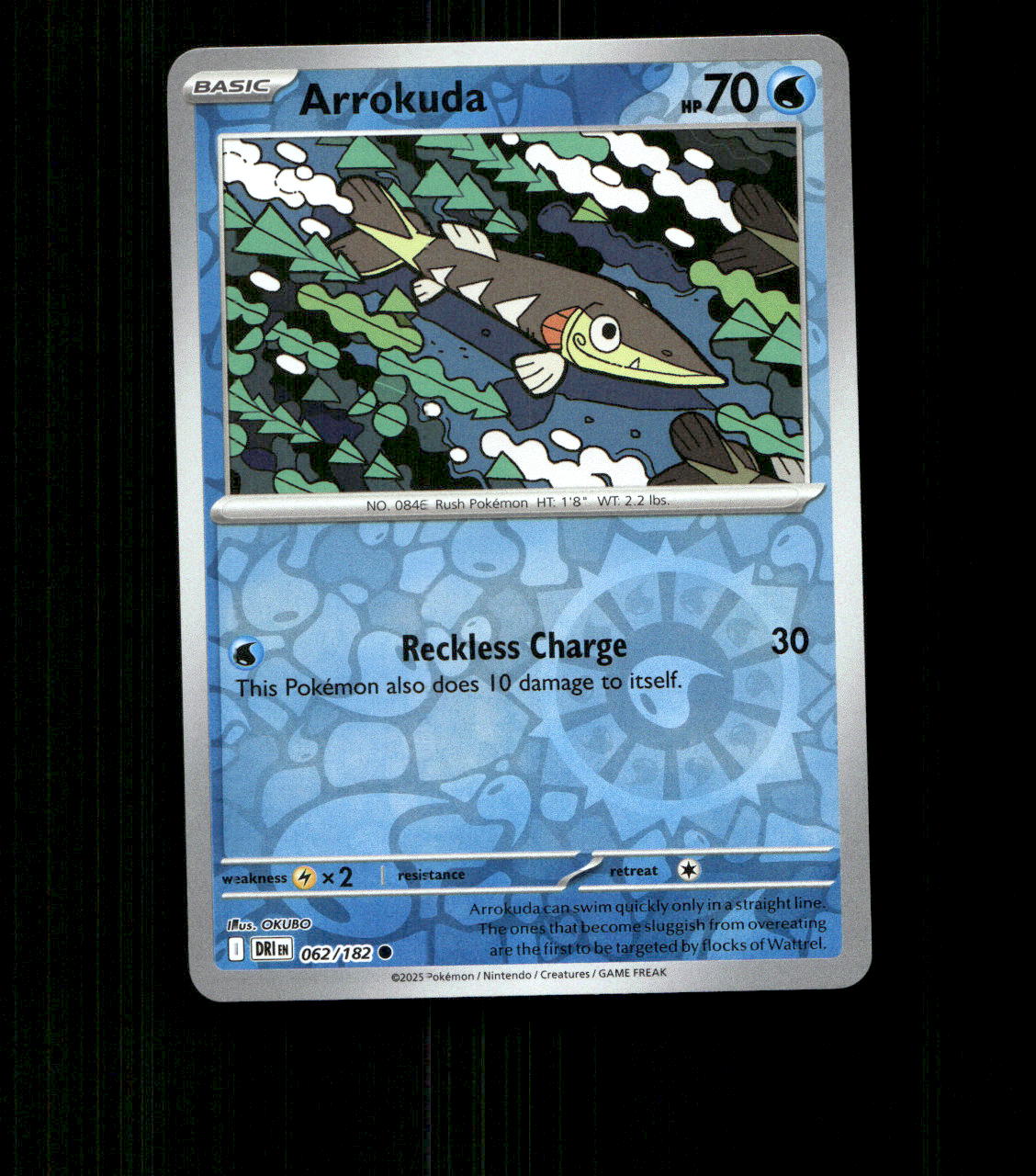 Arrokuda - 062/182 - Destined Rivals - Reverse Holo Near Mint