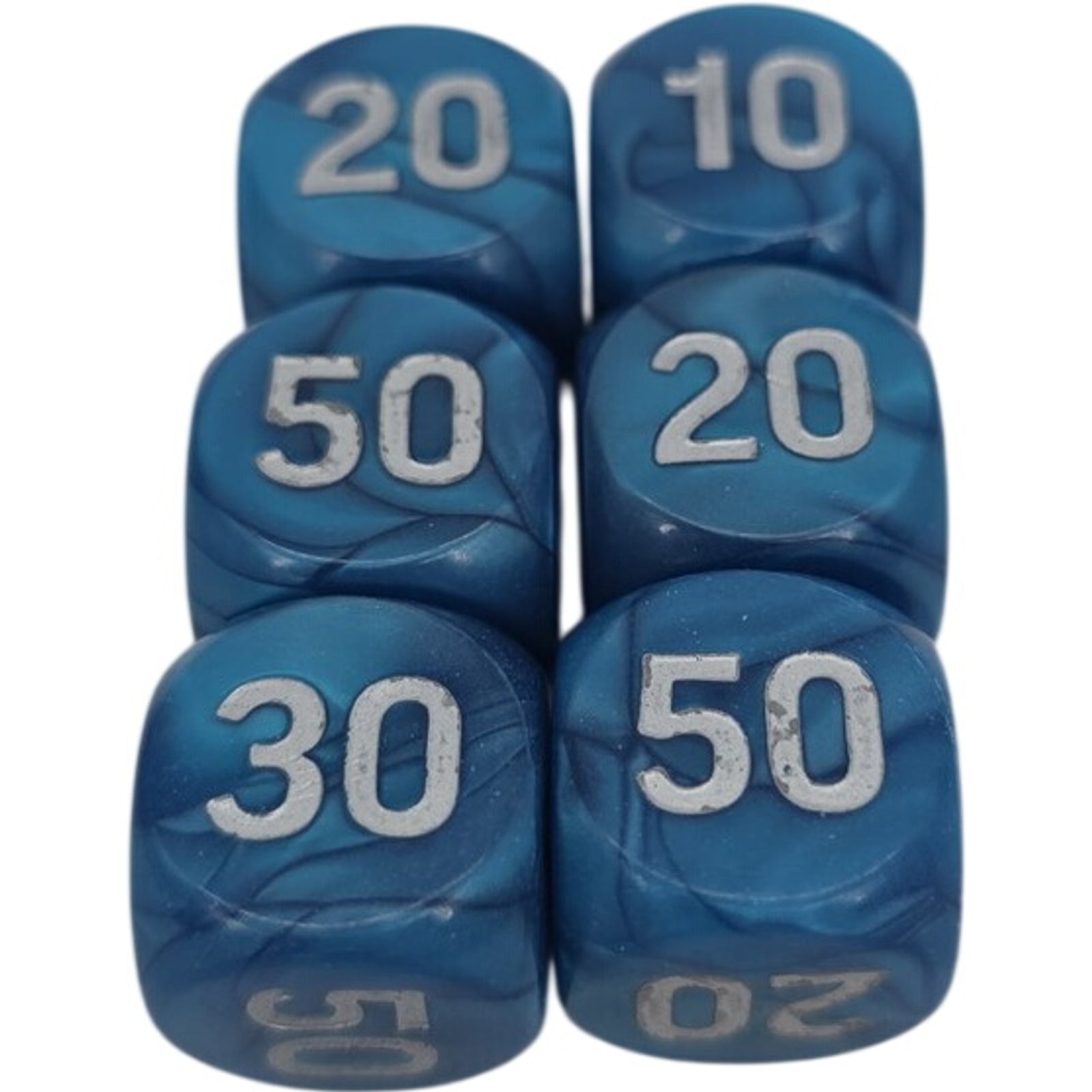 Pokemon TCG Dice Blue Swirl Damage Counters 6 Pieces