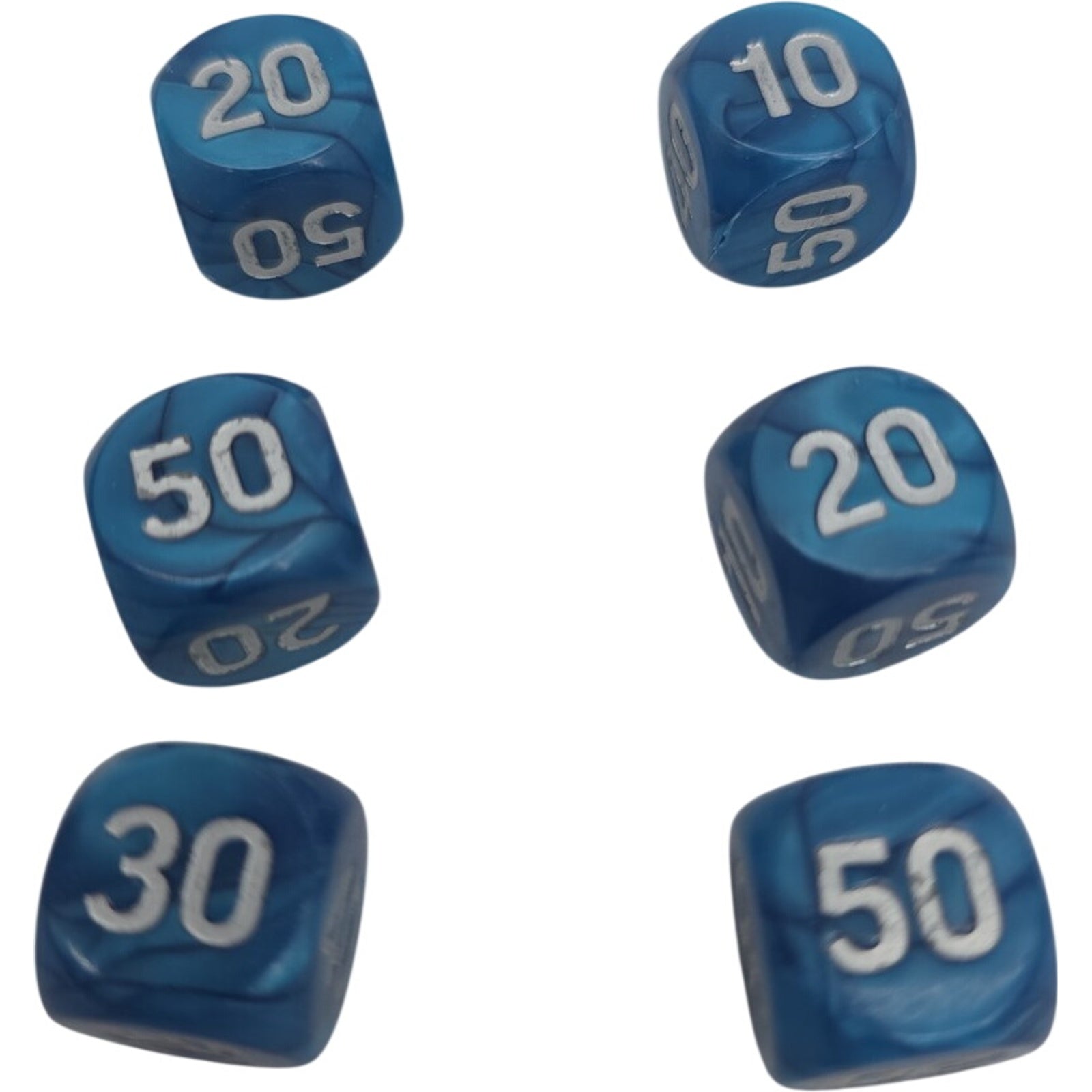 Pokemon TCG Dice Blue Swirl Damage Counters 6 Pieces