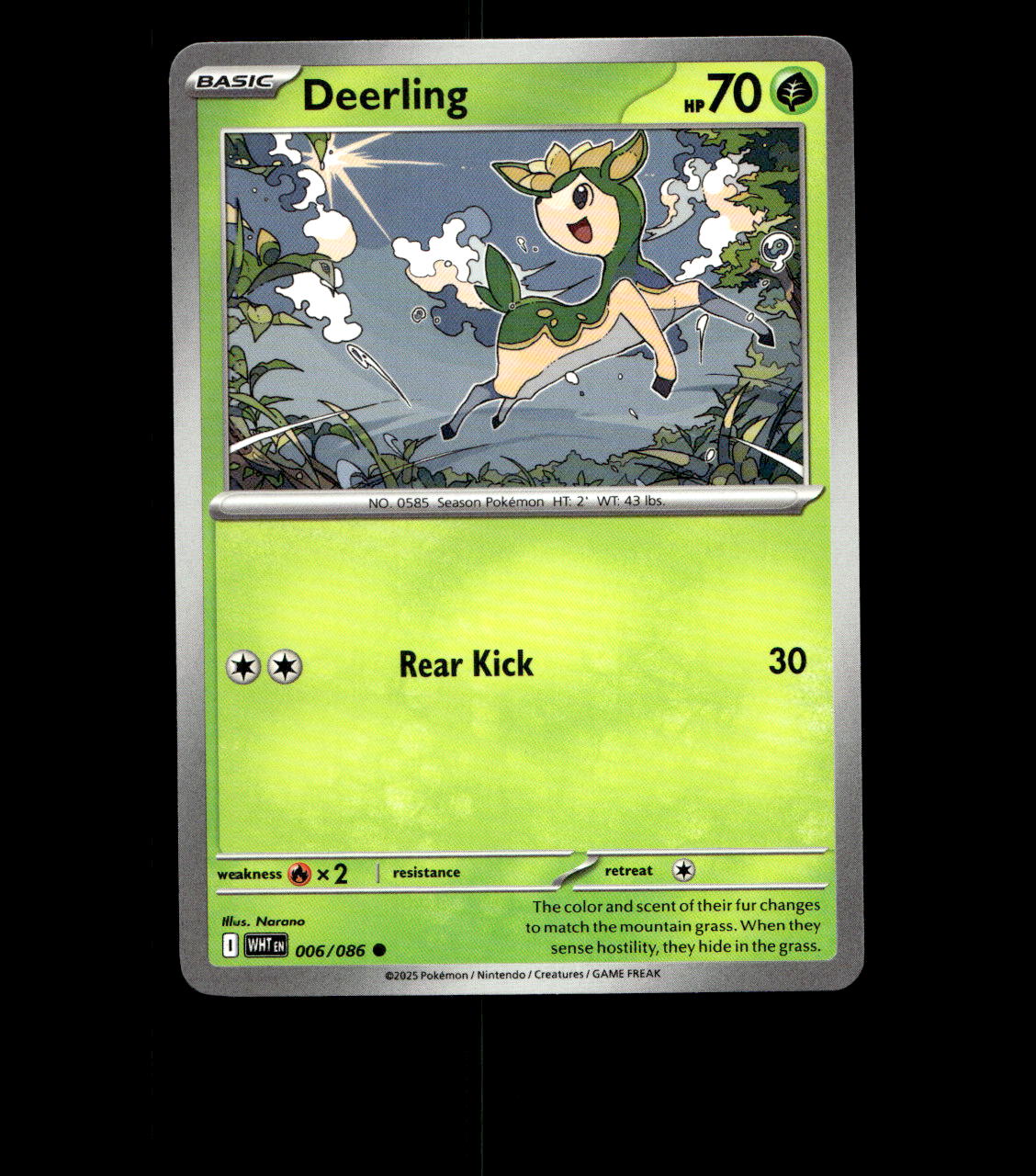 Deerling - 006/086 - White Flare - Near Mint Pokemon Card TCG