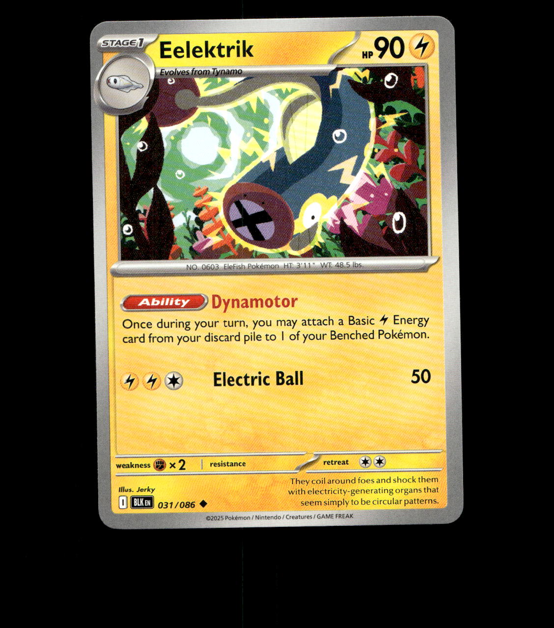 Eelektrik - 031/086 - Black Bolt - Near Mint Pokemon Card TCG