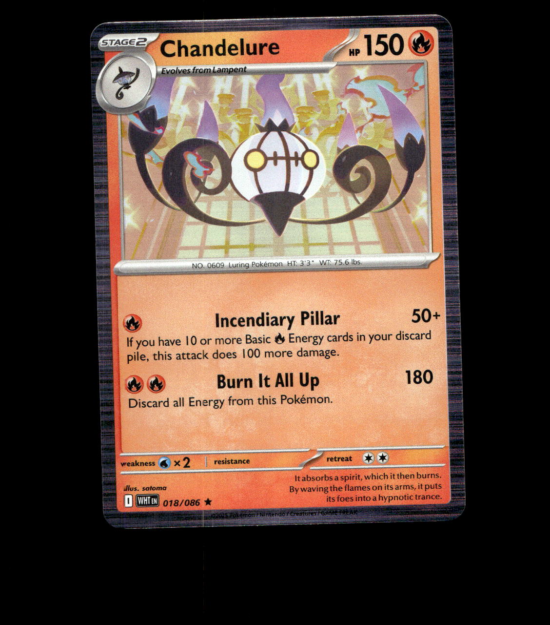 Chandelure - 018/086 - White Flare - Holo Near Mint Pokemon Card TCG