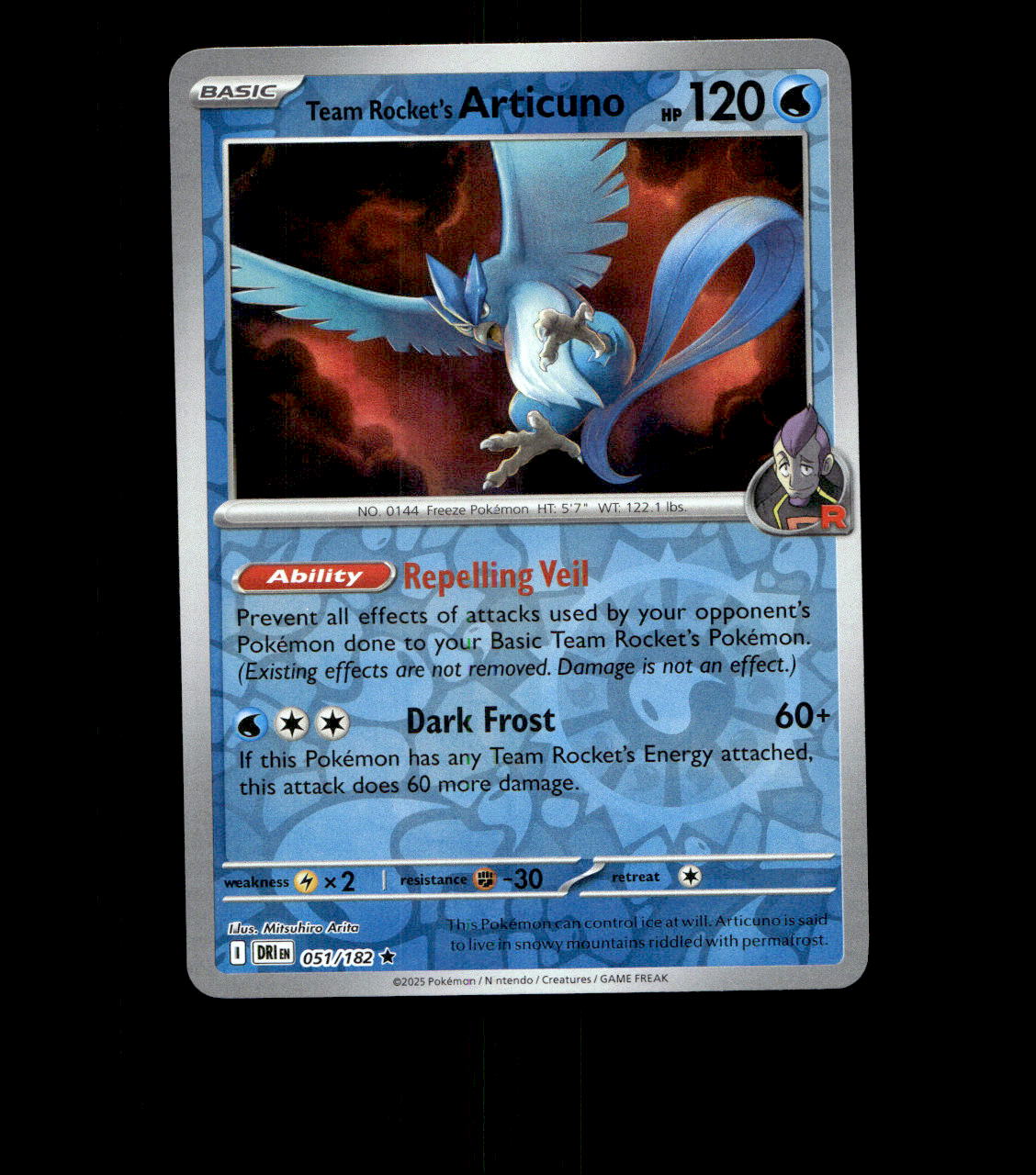 Team Rocket's Articuno - 051/182 - Destined Rivals - Reverse Holo Near Mint