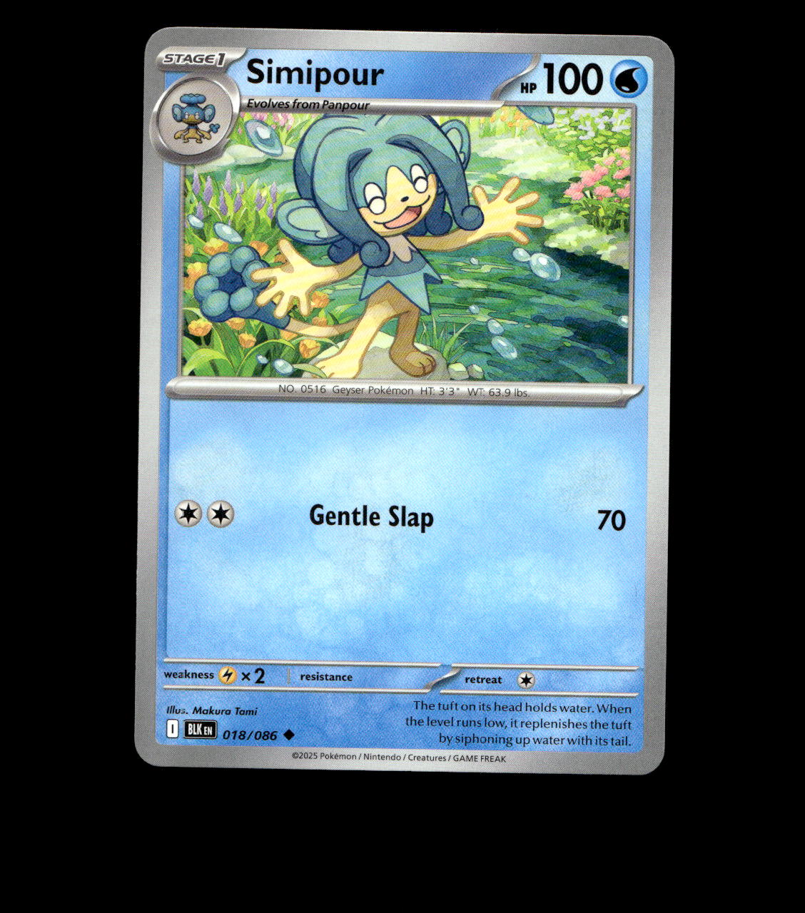 Simipour - 018/086 - Black Bolt - Near Mint Pokemon Card TCG